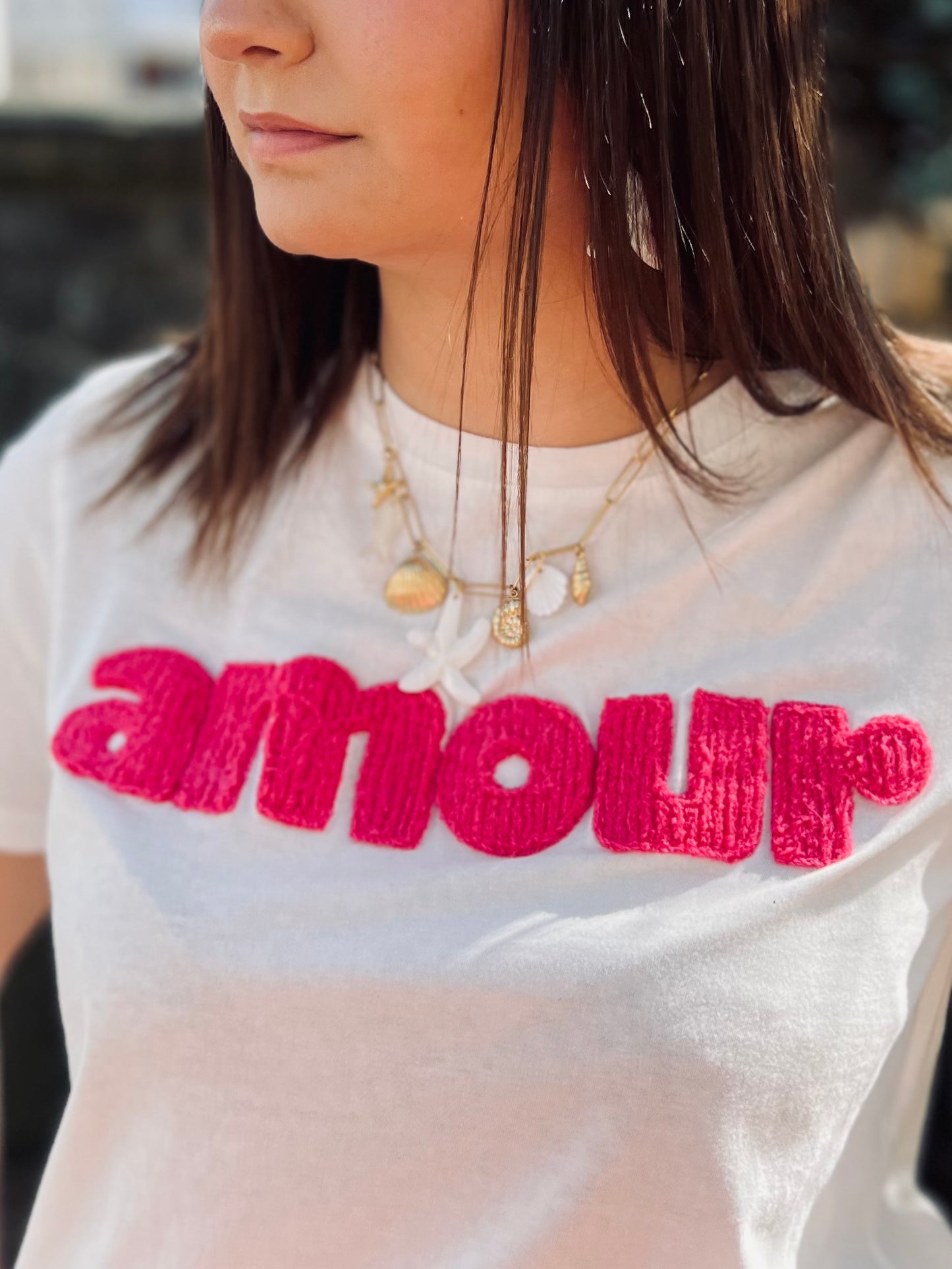 T-shirt « AMOUR » fushia