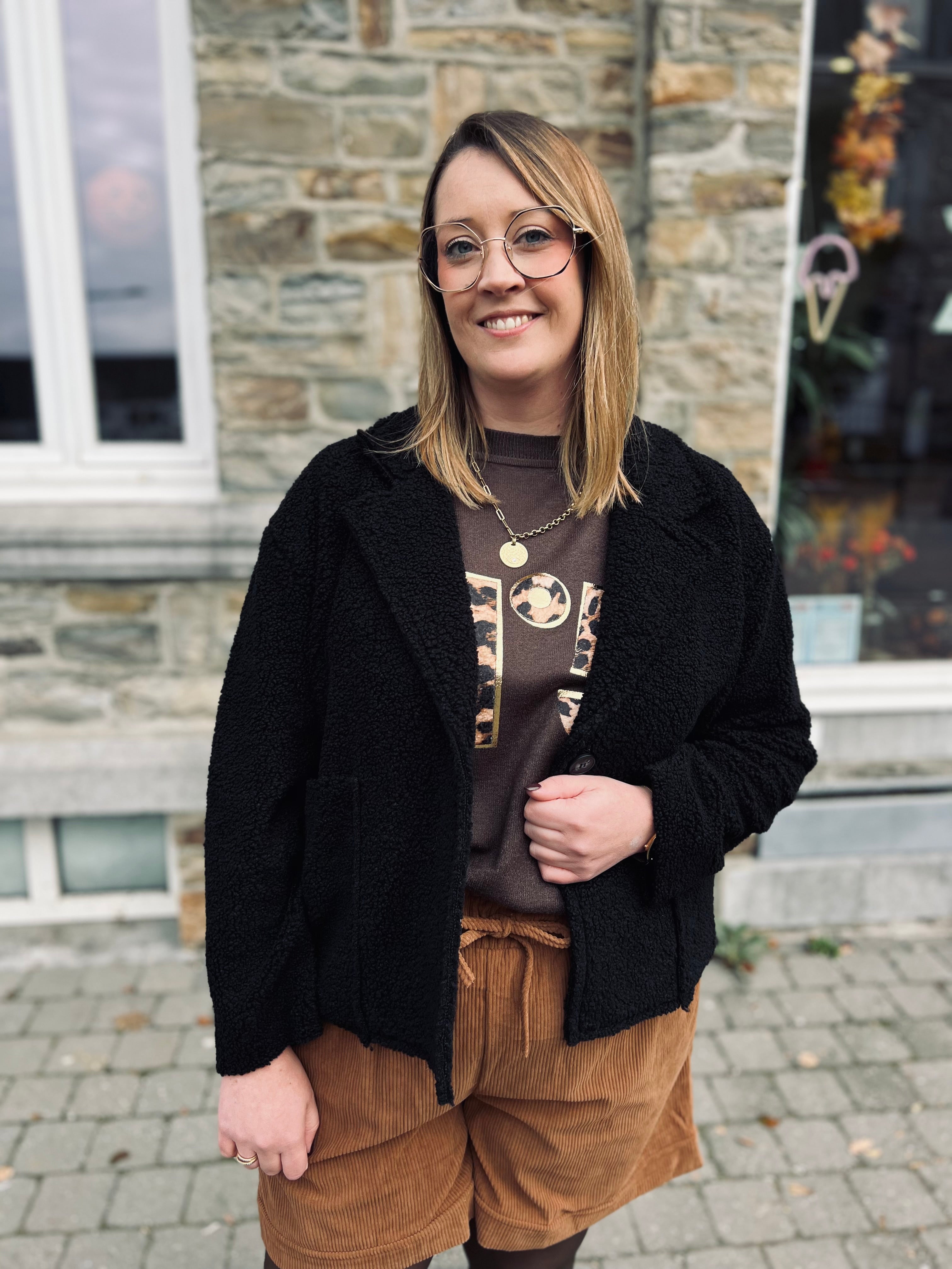 Notre veste SHERPA noire