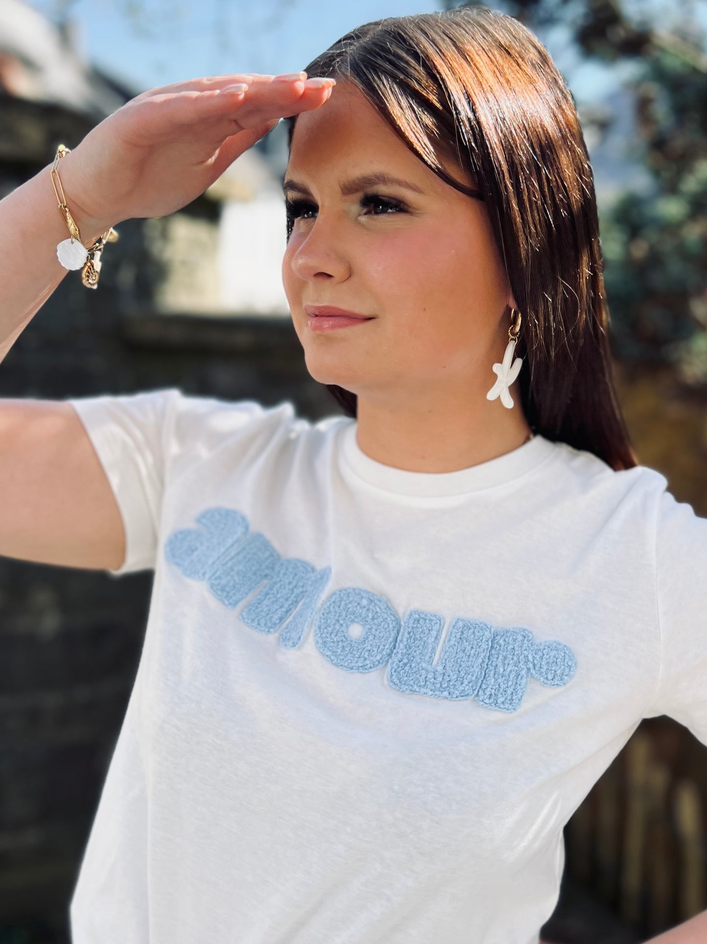 T-shirt « AMOUR » bleu ciel
