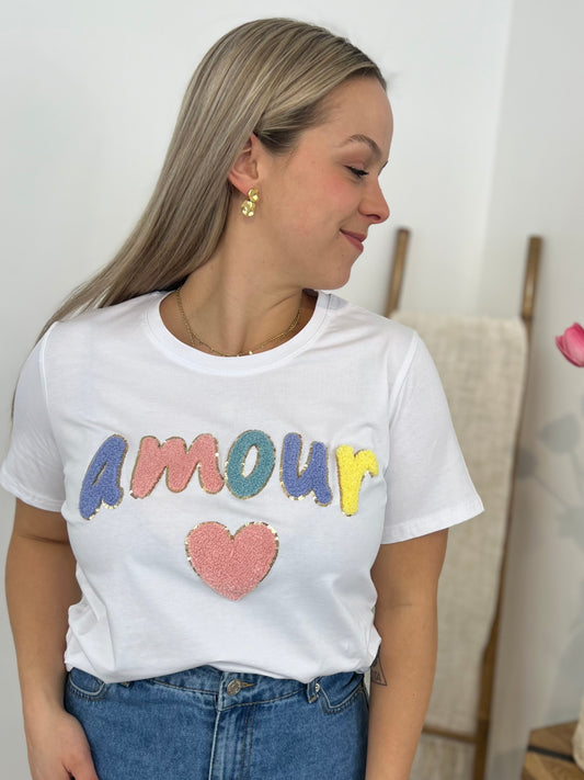 T-shirt « AMOUR » blanc