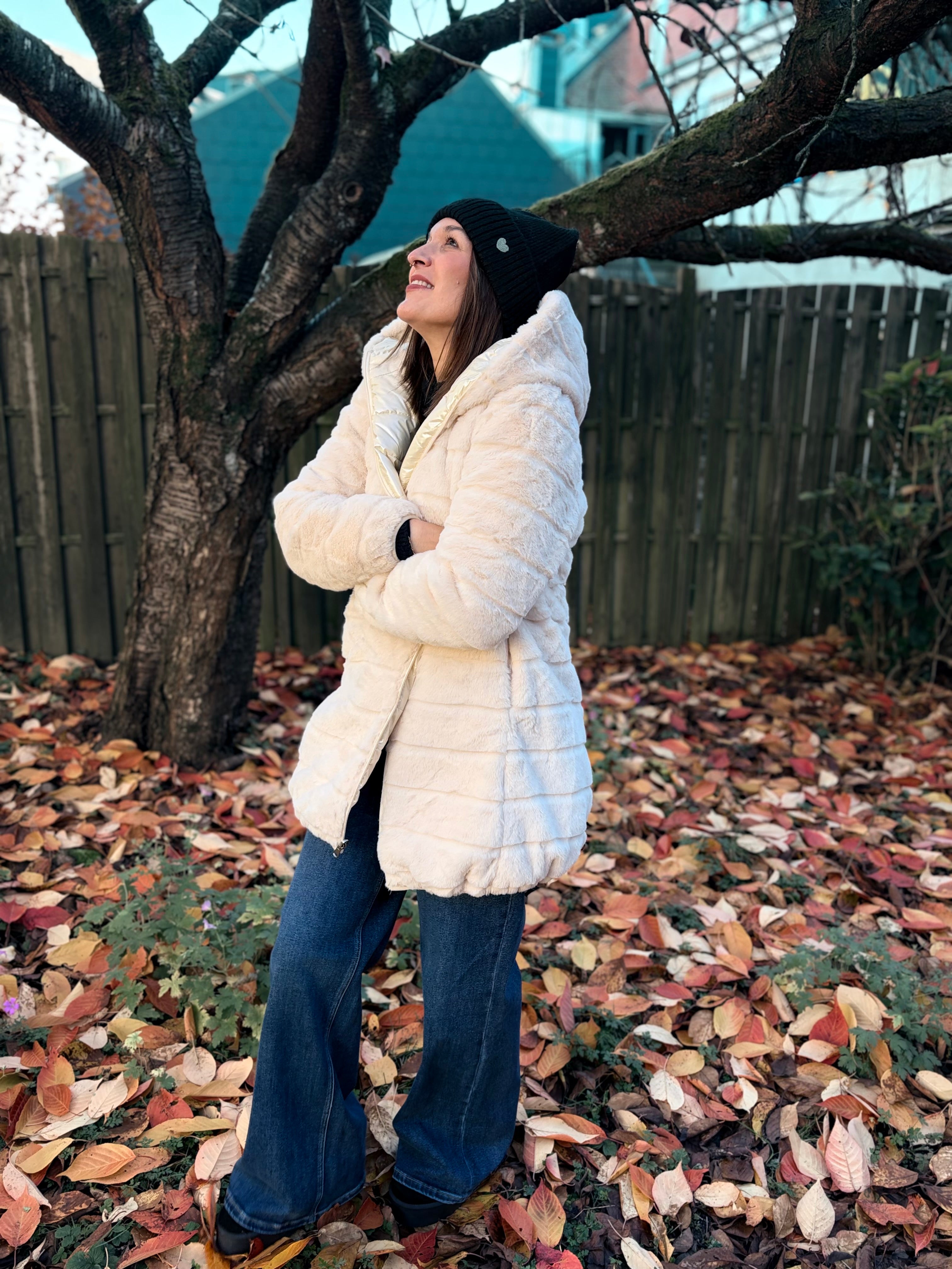 Notre manteau long KARLA beige