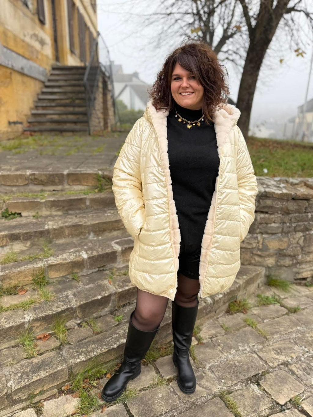 Notre manteau long KARLA beige