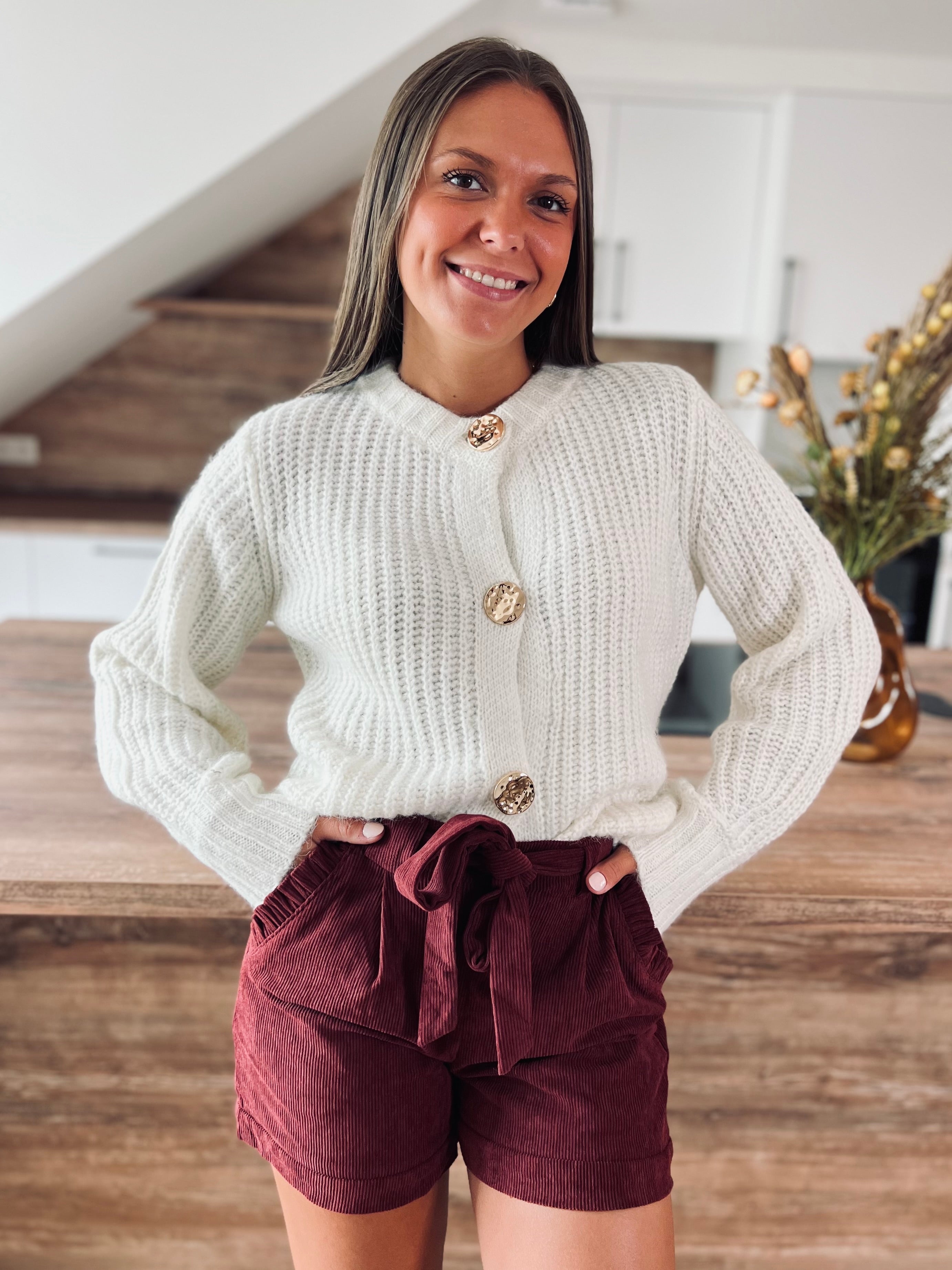 Notre short velours KALI bordeaux
