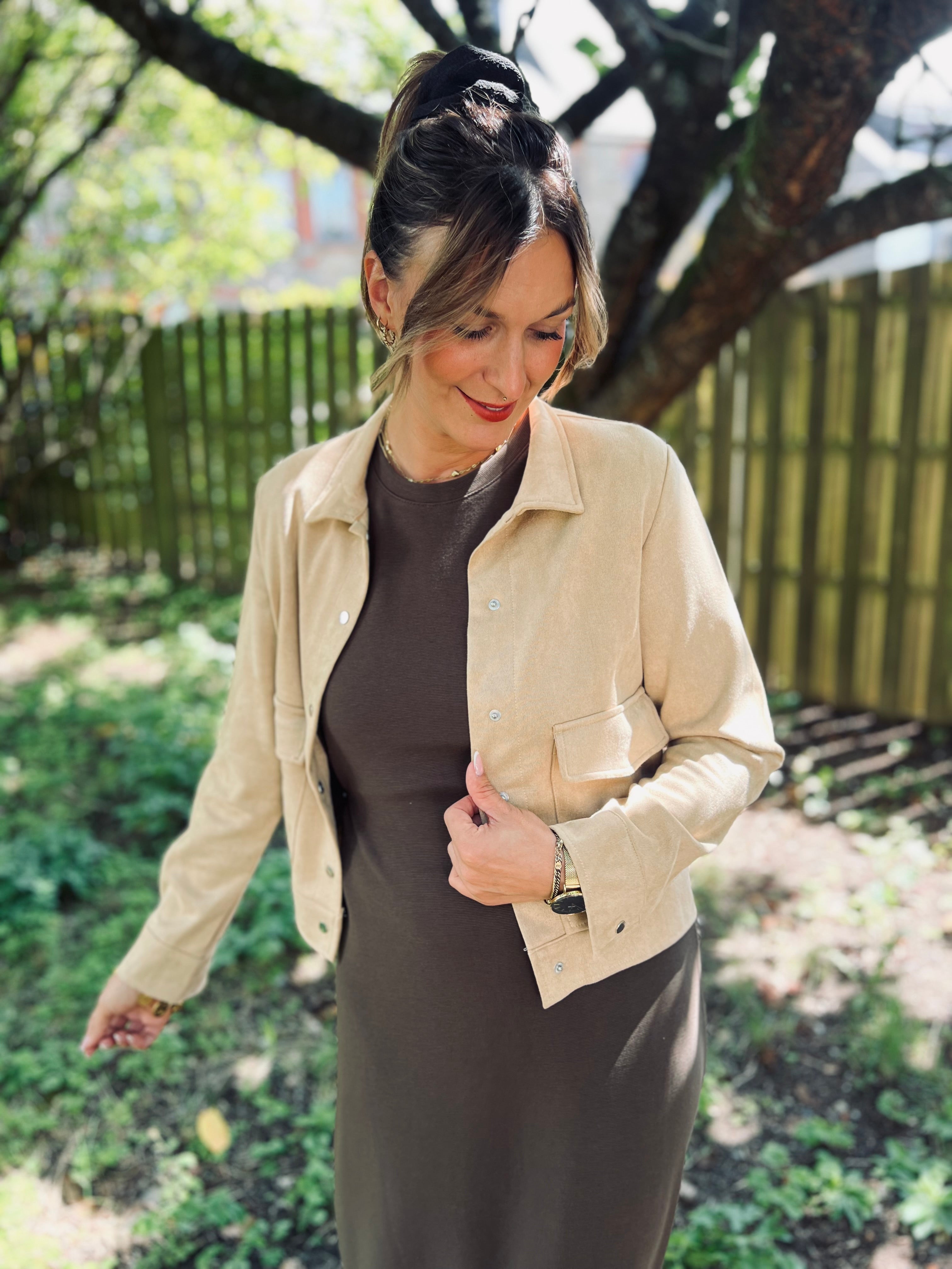 Notre veste SUÉDINE beige