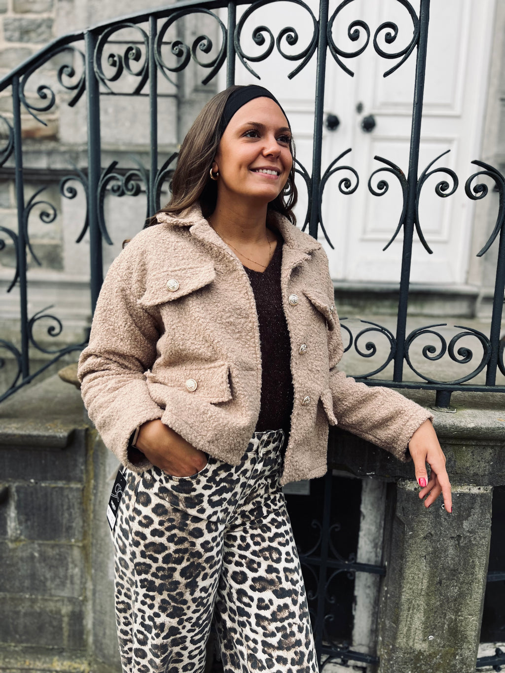 Notre veste TEDDY YAEL beige