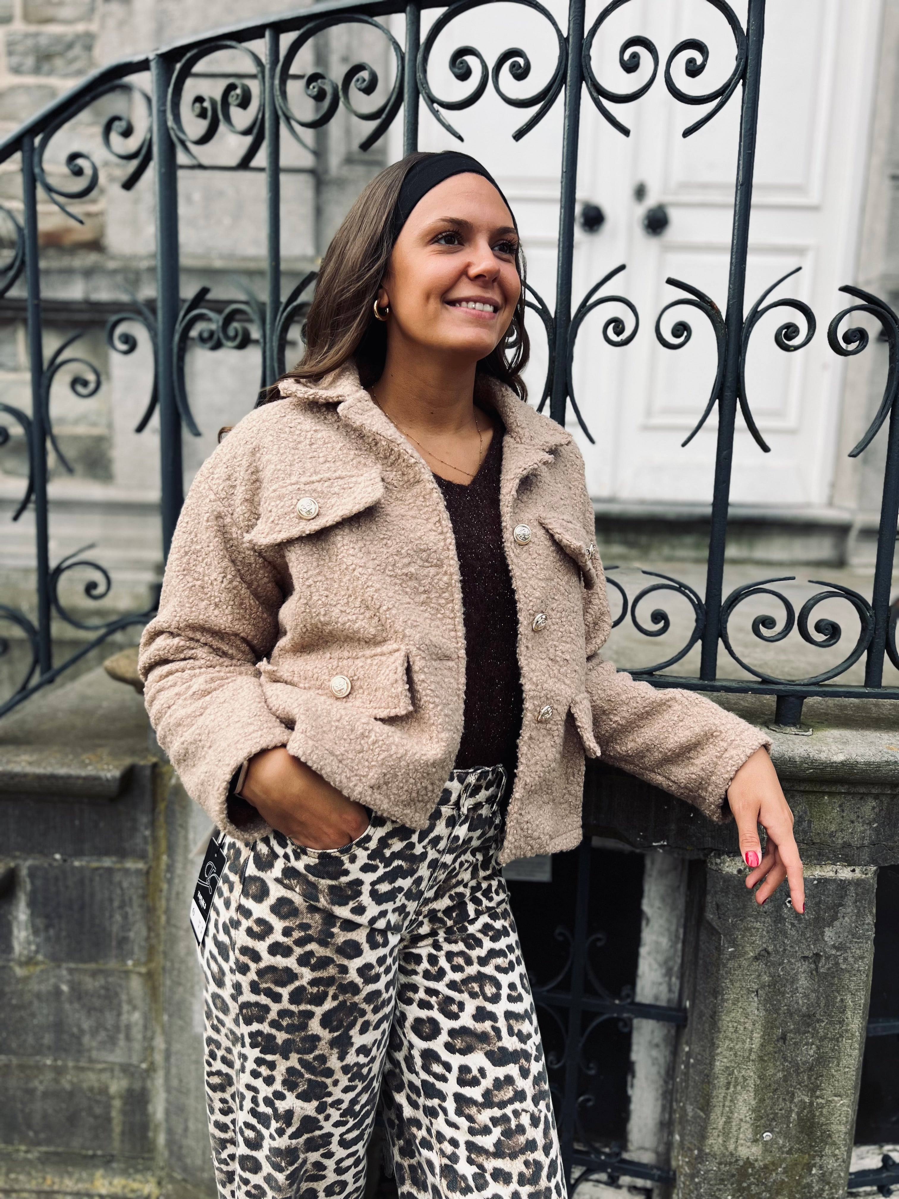 Notre veste TEDDY YAEL beige