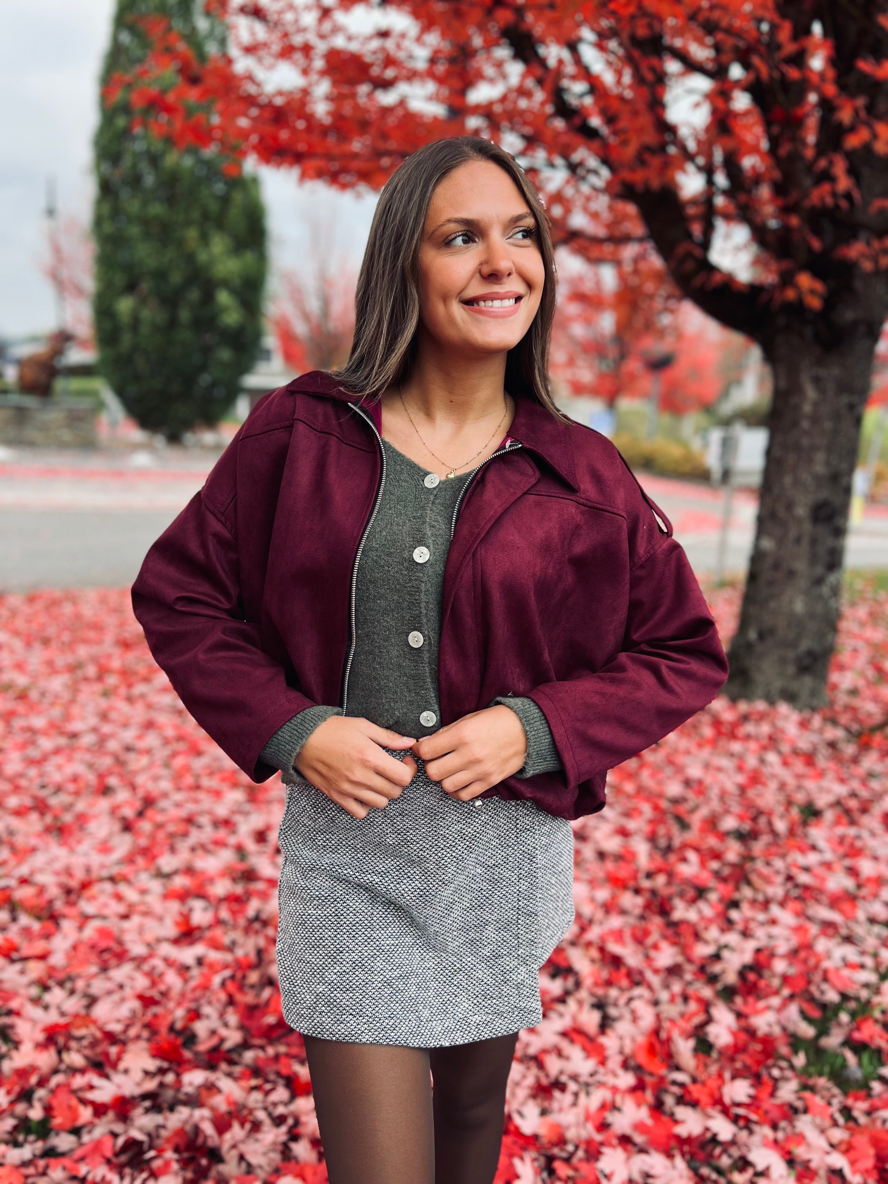 Notre veste HAZEL bordeaux
