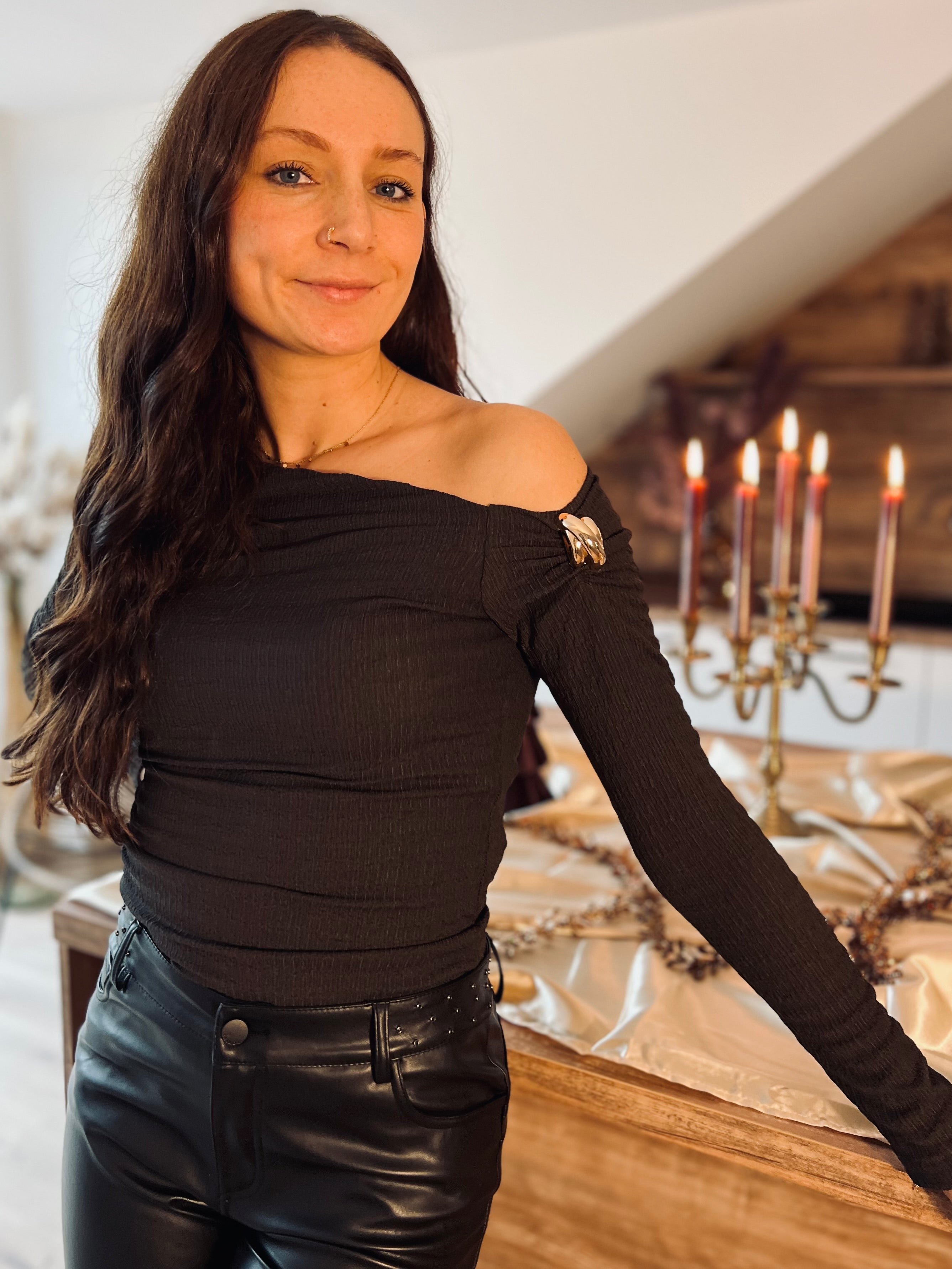 Notre haut ISABELLA marron