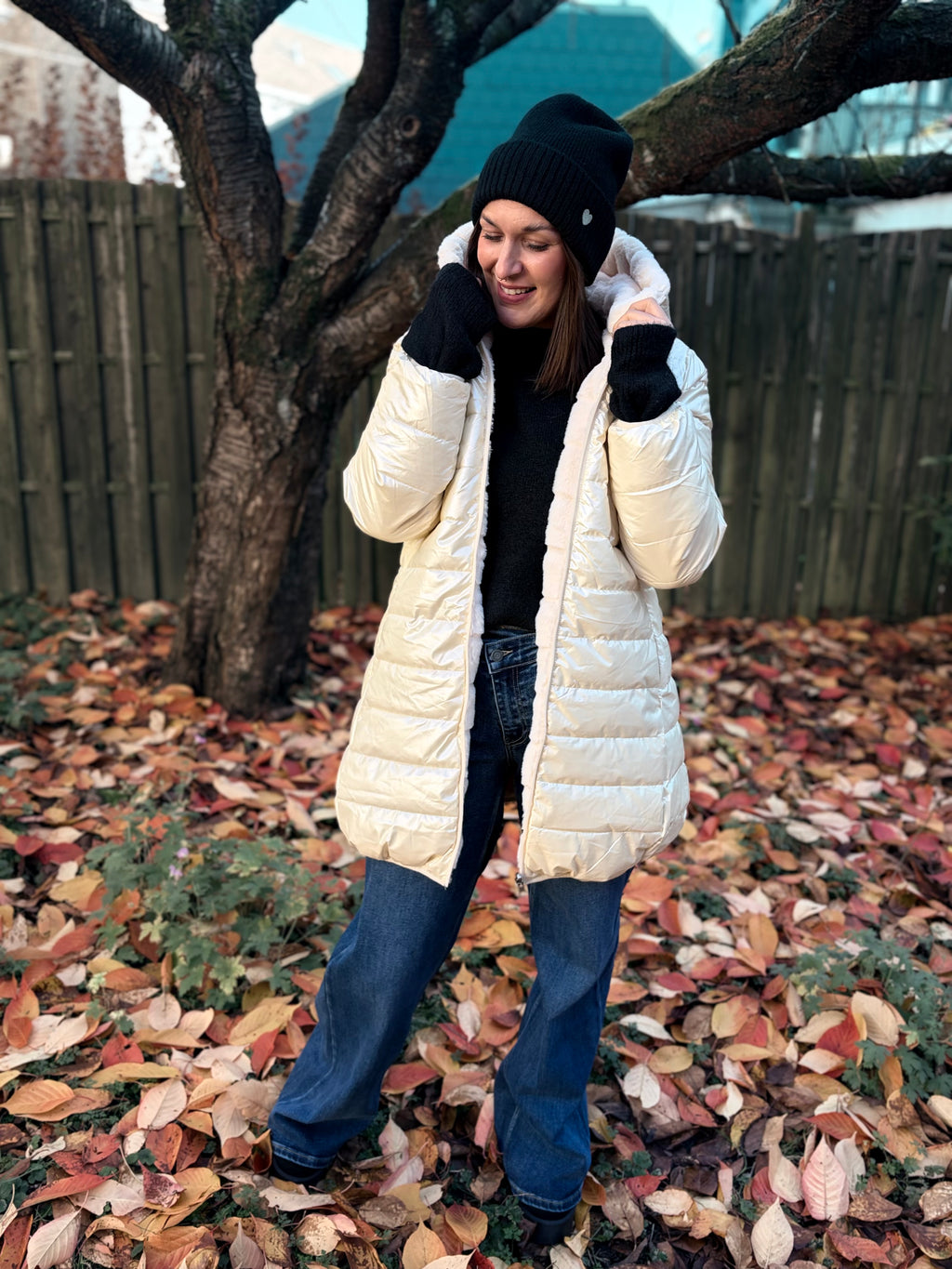 Notre manteau long KARLA beige