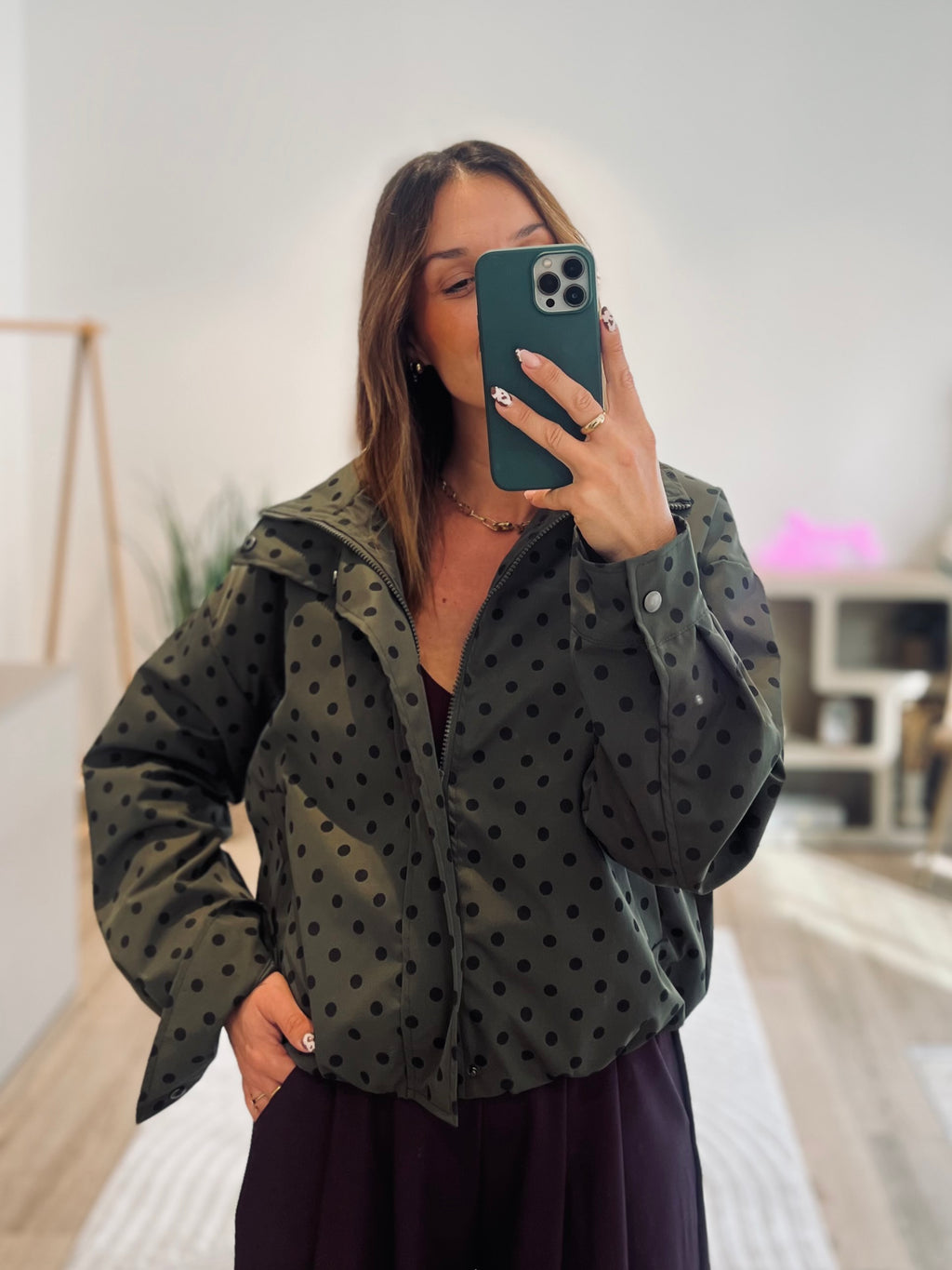 LA VESTE MI-SAISON À POIS