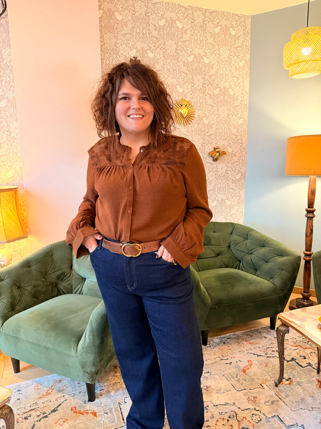 Notre chemisier LALIE camel