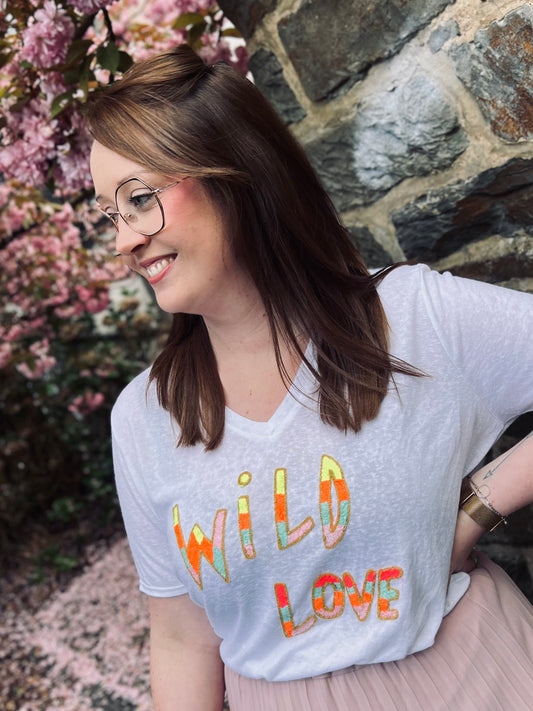 T-shirt « WILD LOVE » blanc