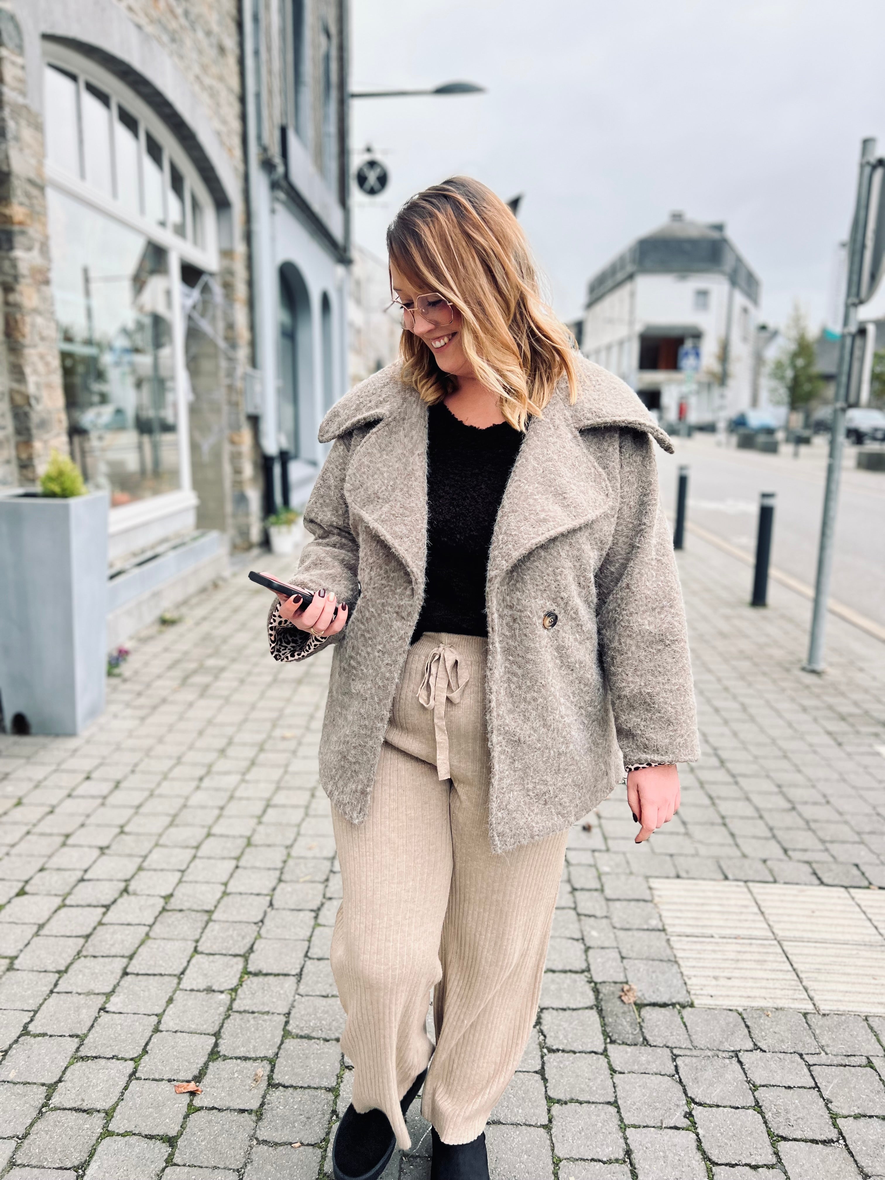 Notre manteau BRUME moka cendré