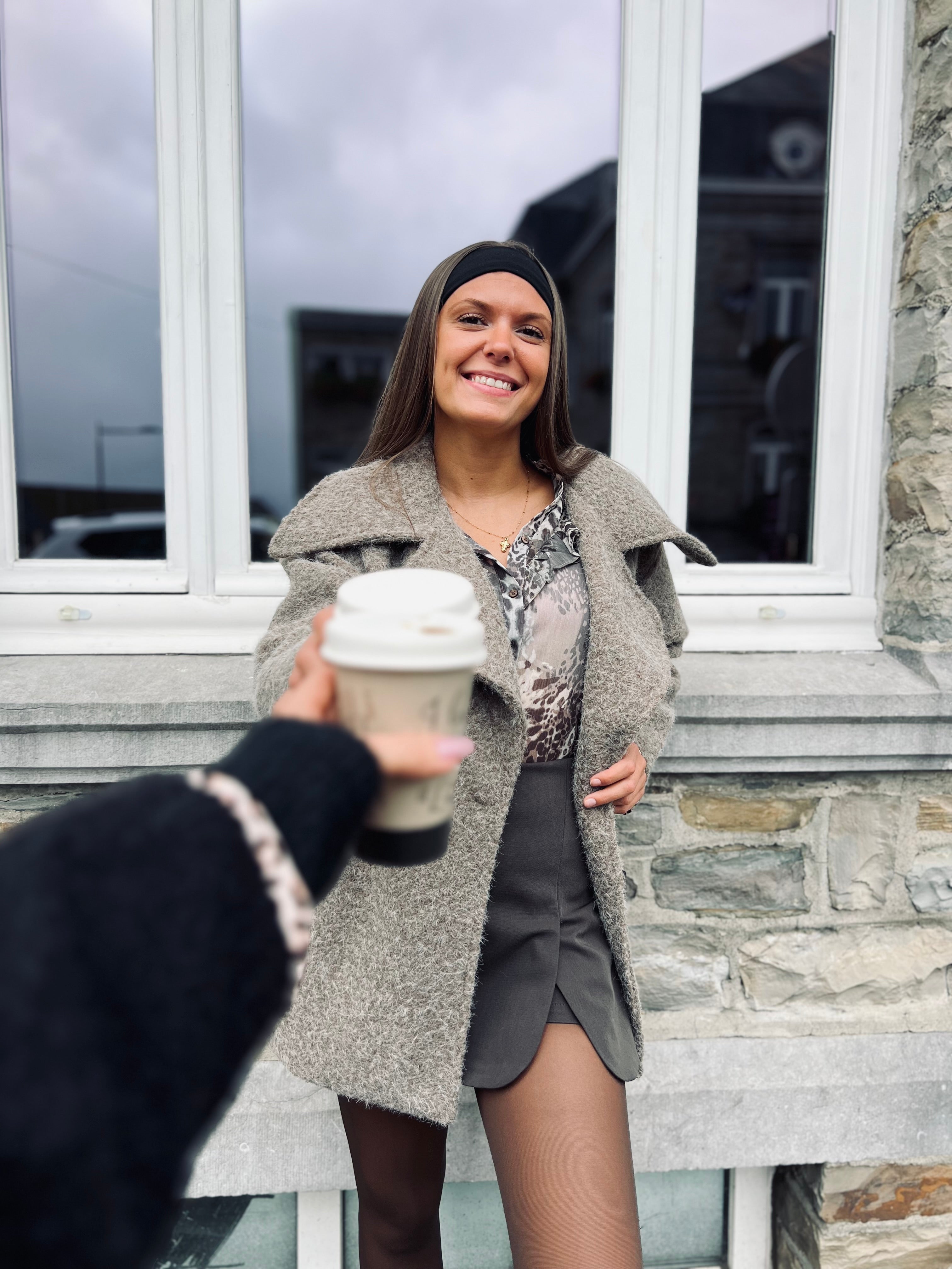 Notre manteau BRUME moka cendré