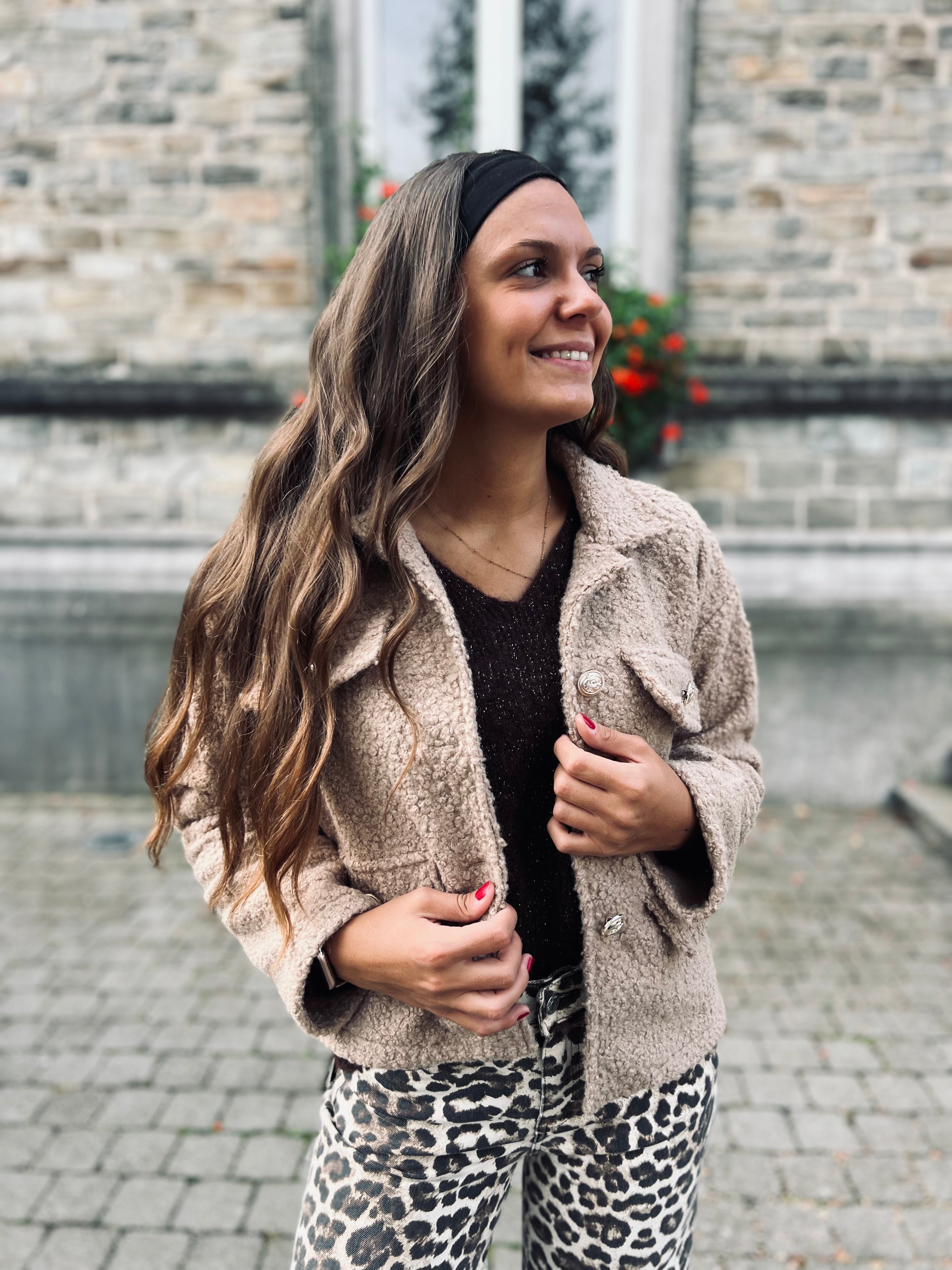 Notre veste TEDDY YAEL beige