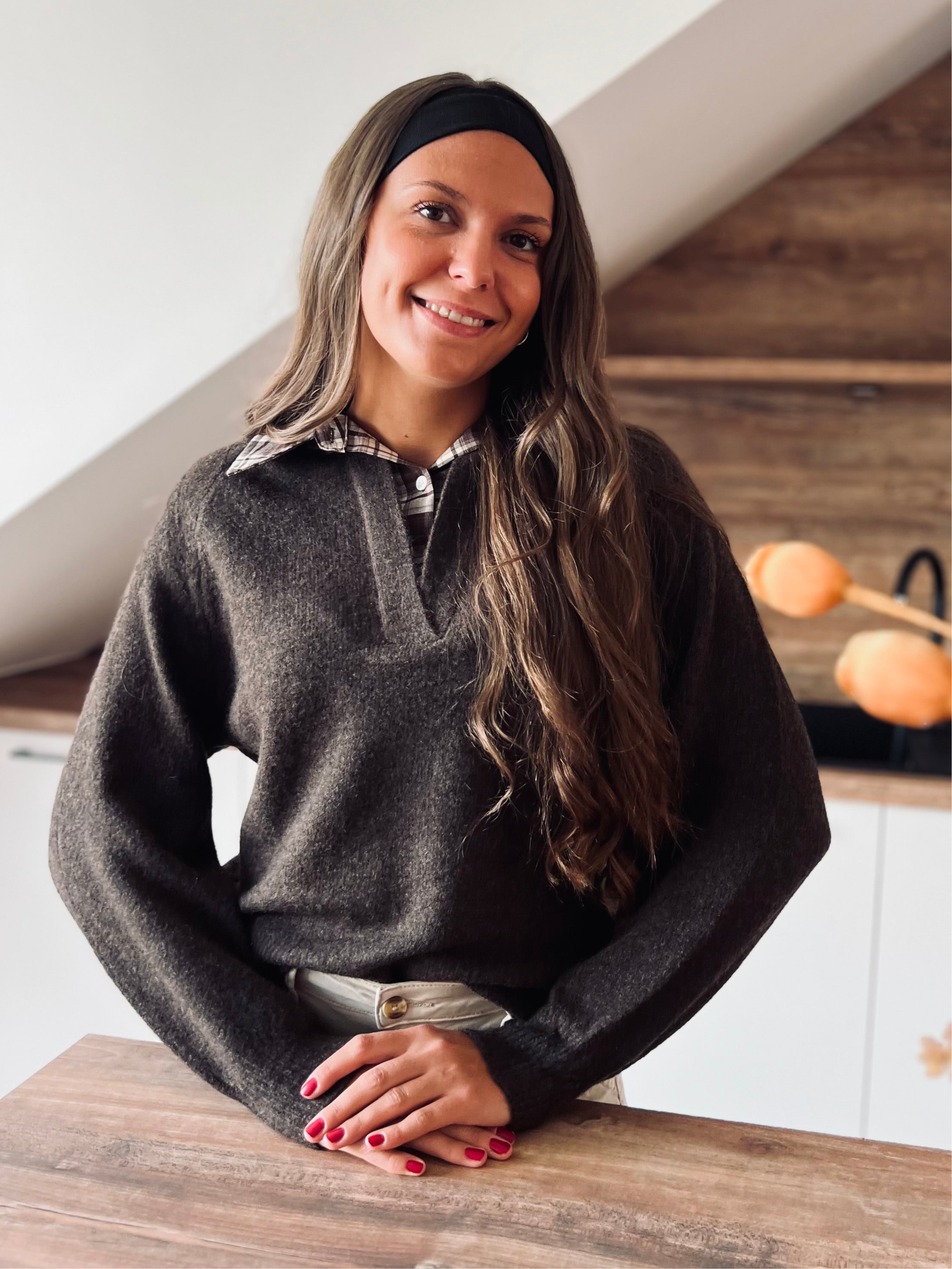 Notre pull | chemise MONA marron