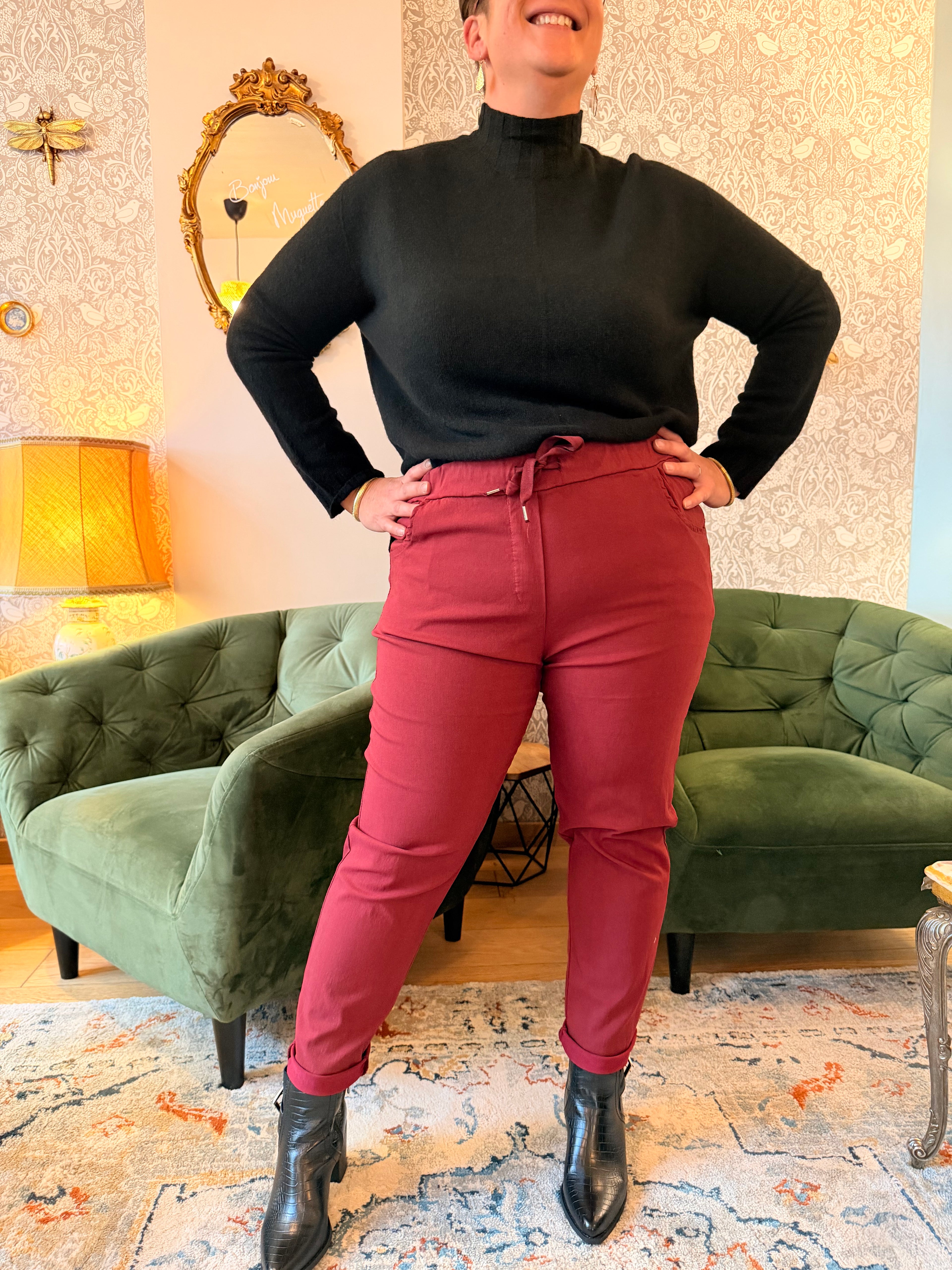 Notre pantalon DREW bordeaux