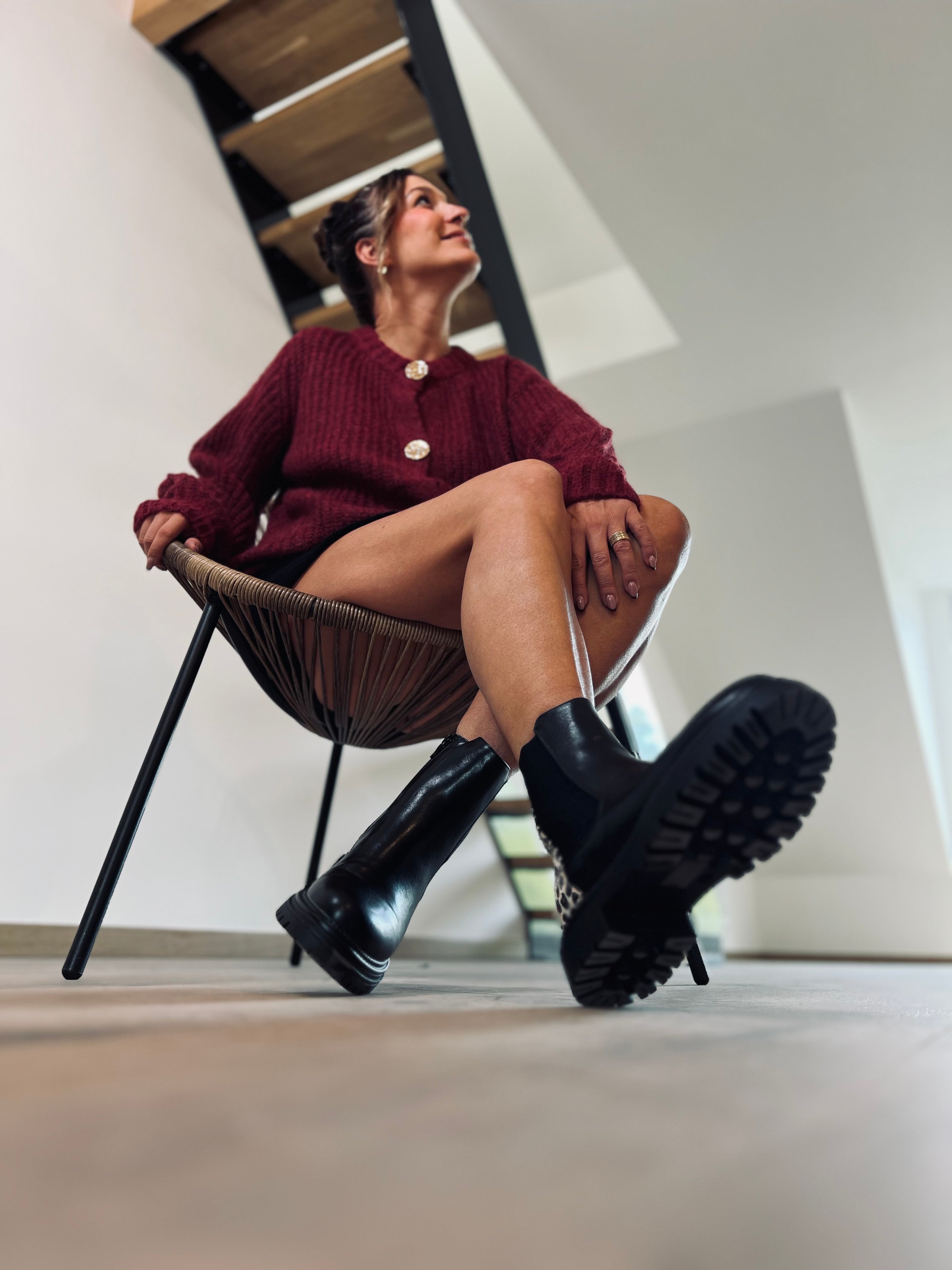 Notre gilet en maille CLÉA bordeaux