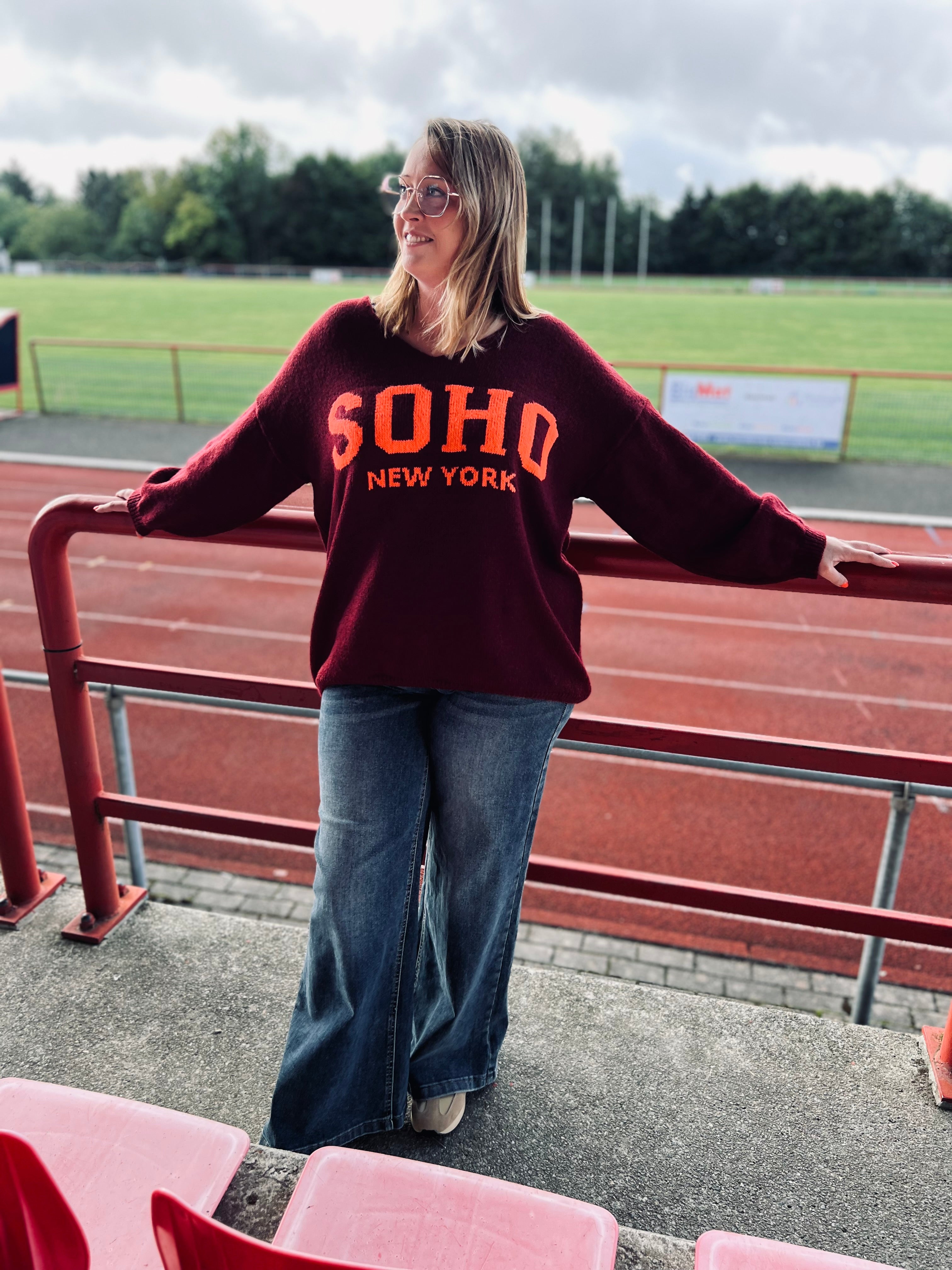 Notre pull « SOHO » bordeaux