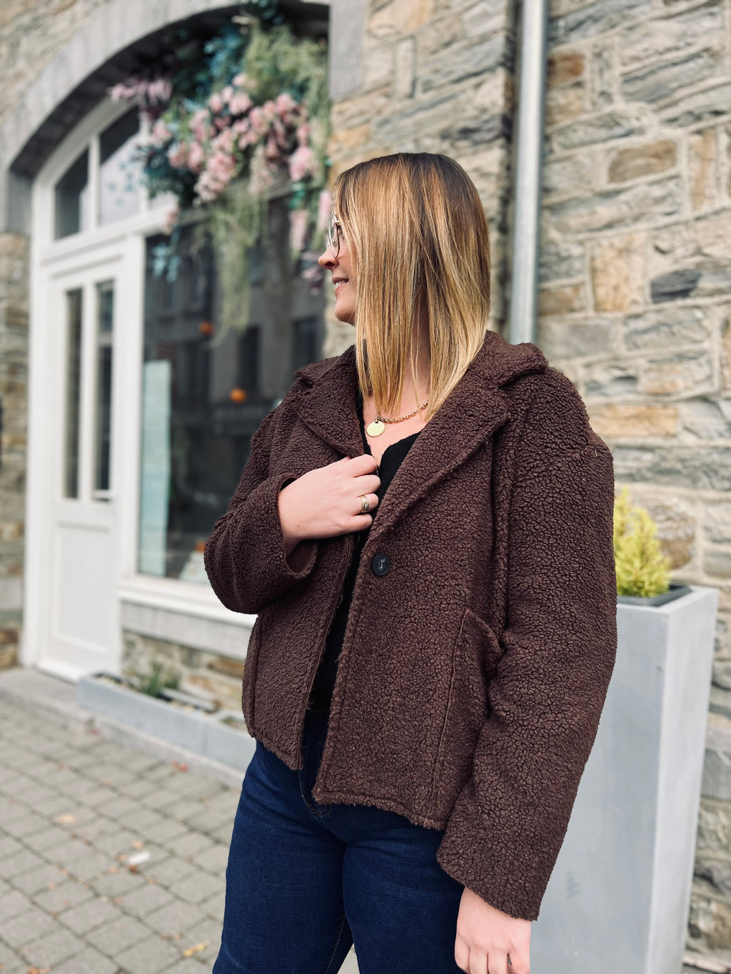 Notre veste SHERPA marron