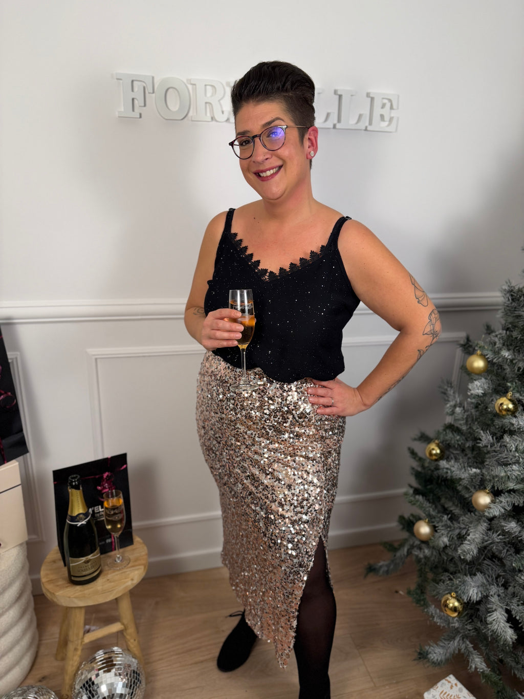 Notre jupe OLIA gold