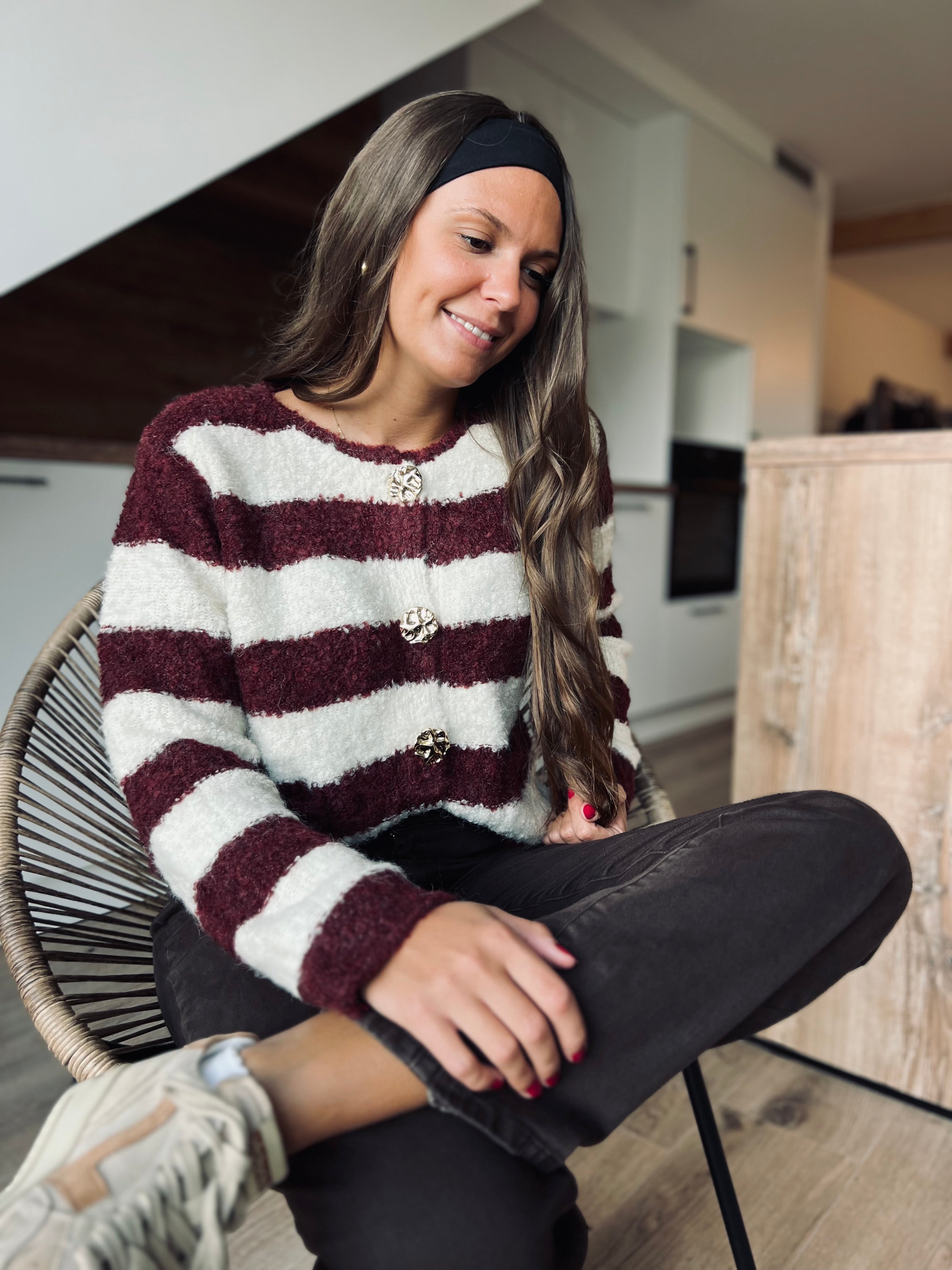 Notre gilet tout doux ELÉA bordeaux