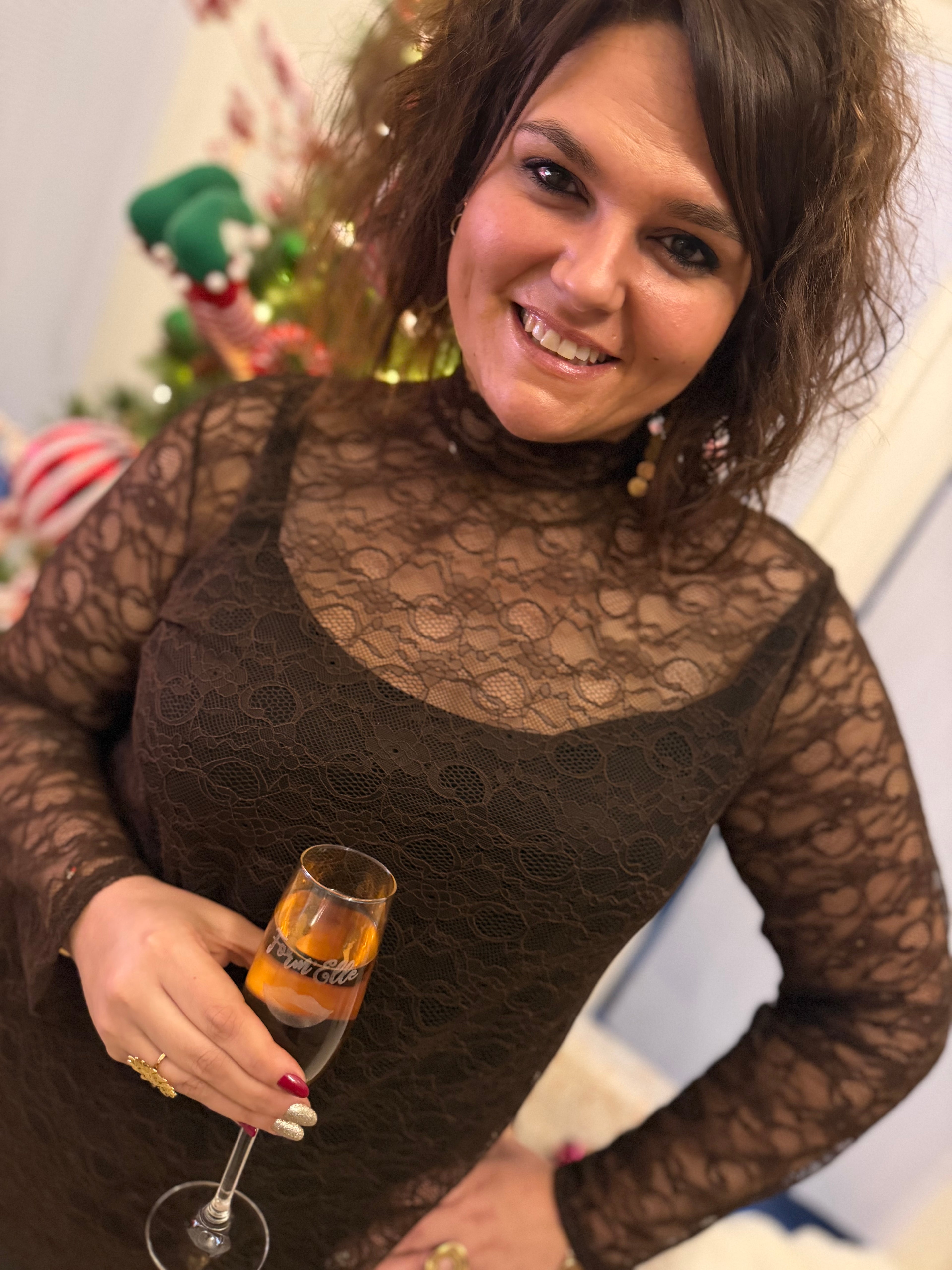 Notre haut LORETTA marron