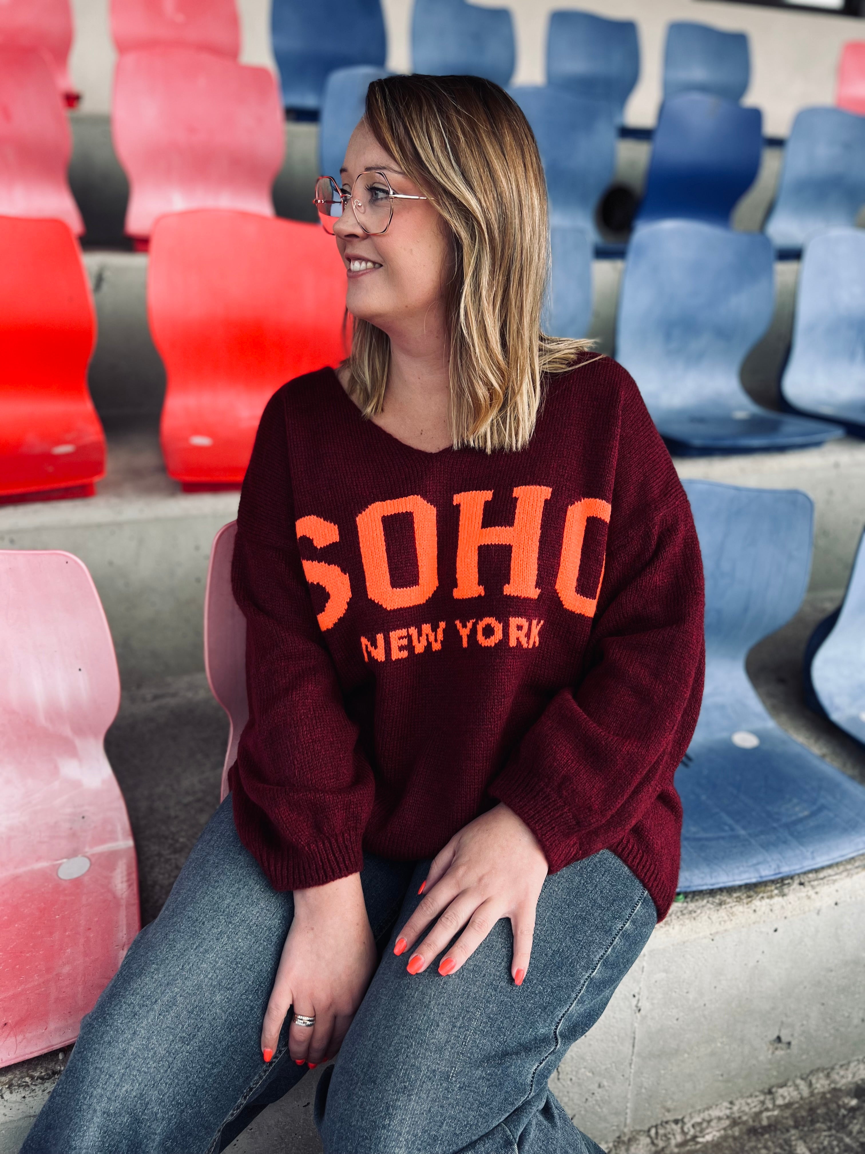 Notre pull « SOHO » bordeaux