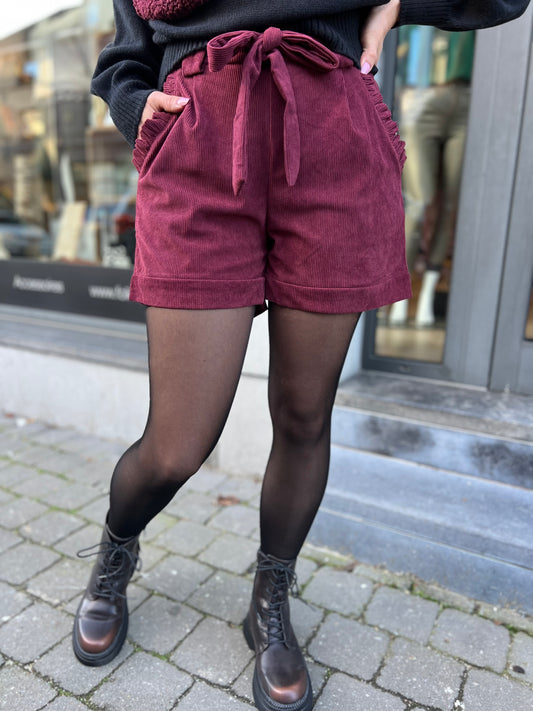 Short velours DIEGÕ bordeaux