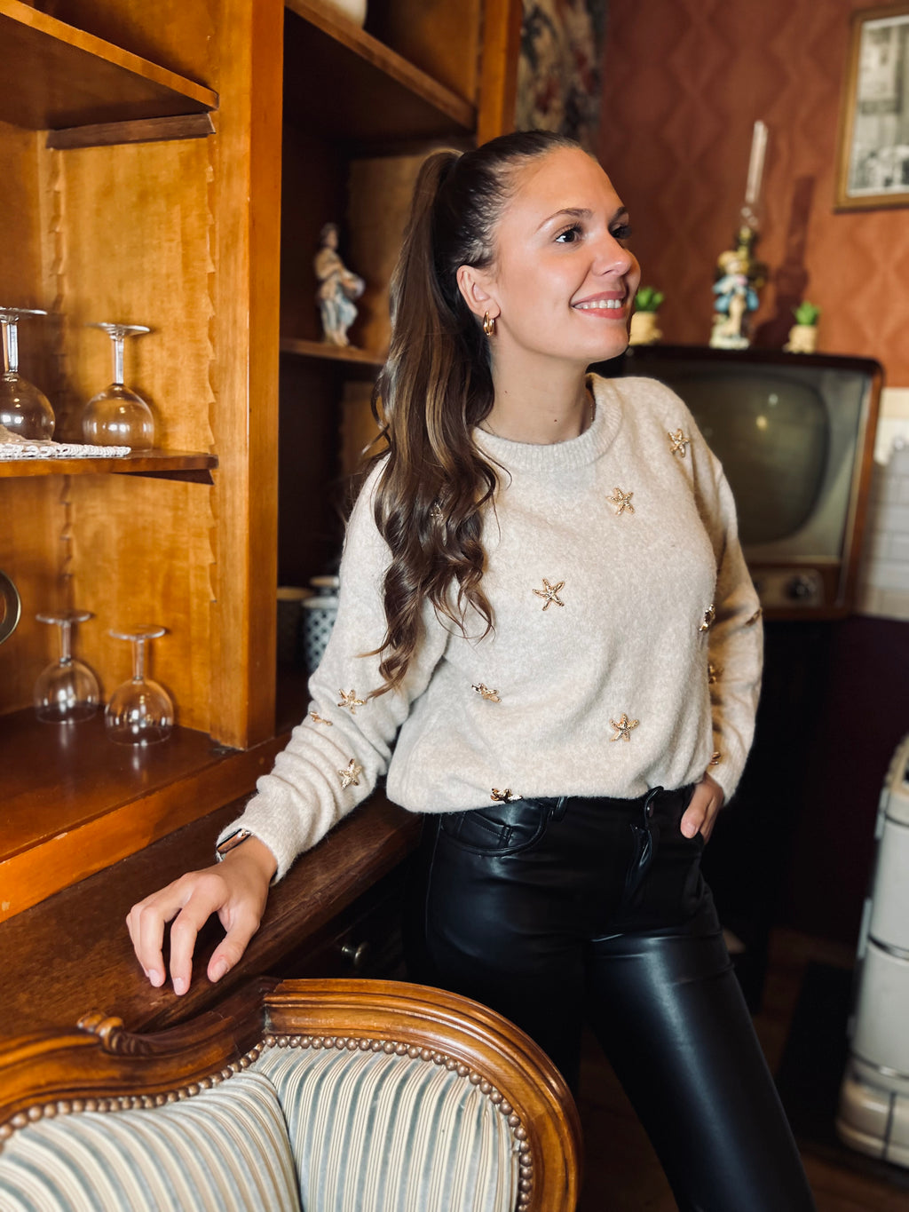 Notre pull SUNSET beige