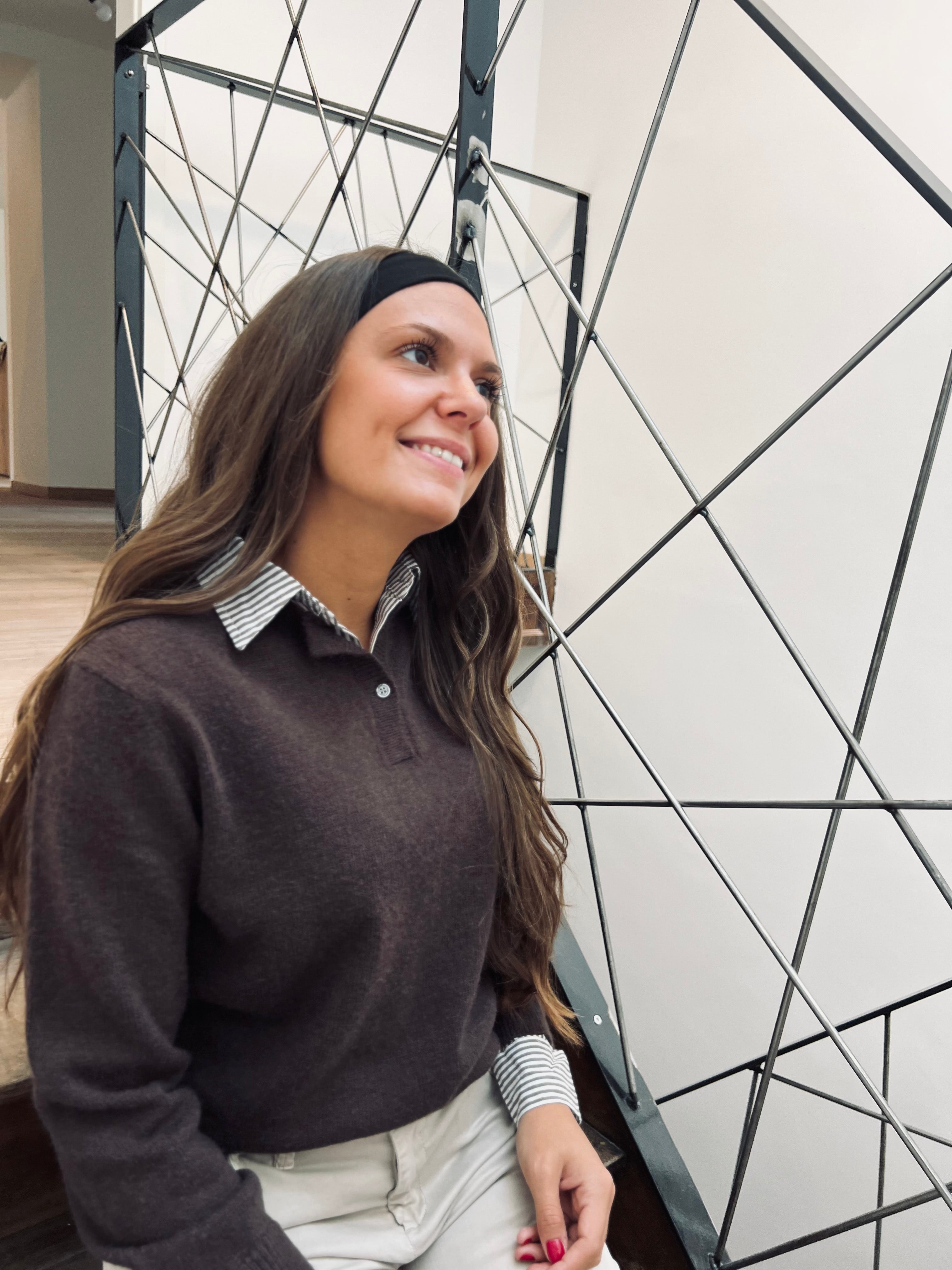 Notre pull | chemise FLORE marron