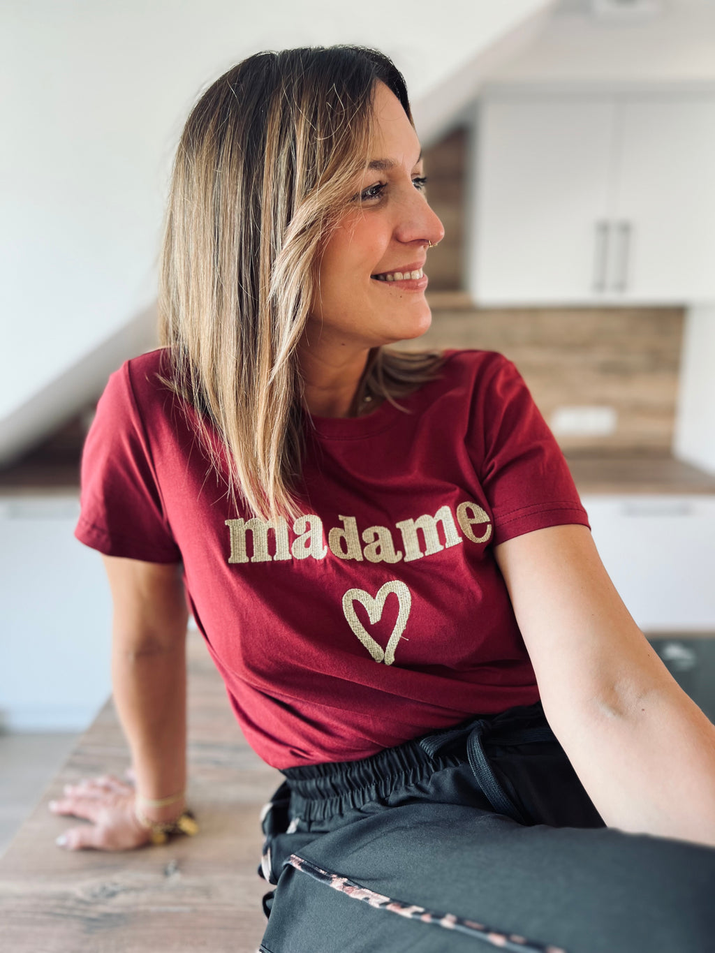 Notre t-shirt « MADAME » bordeaux