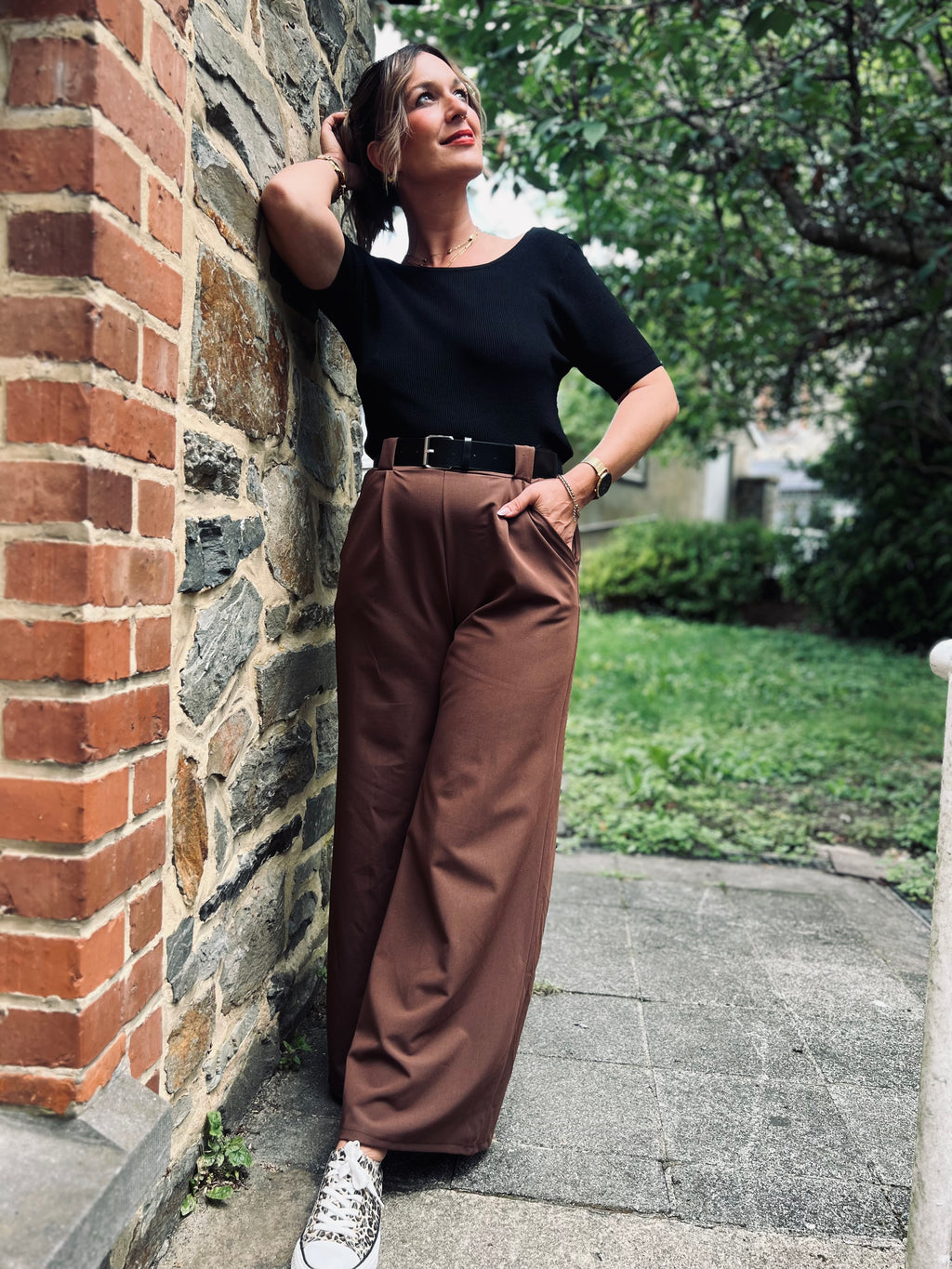 Notre pantalon ALBA marron