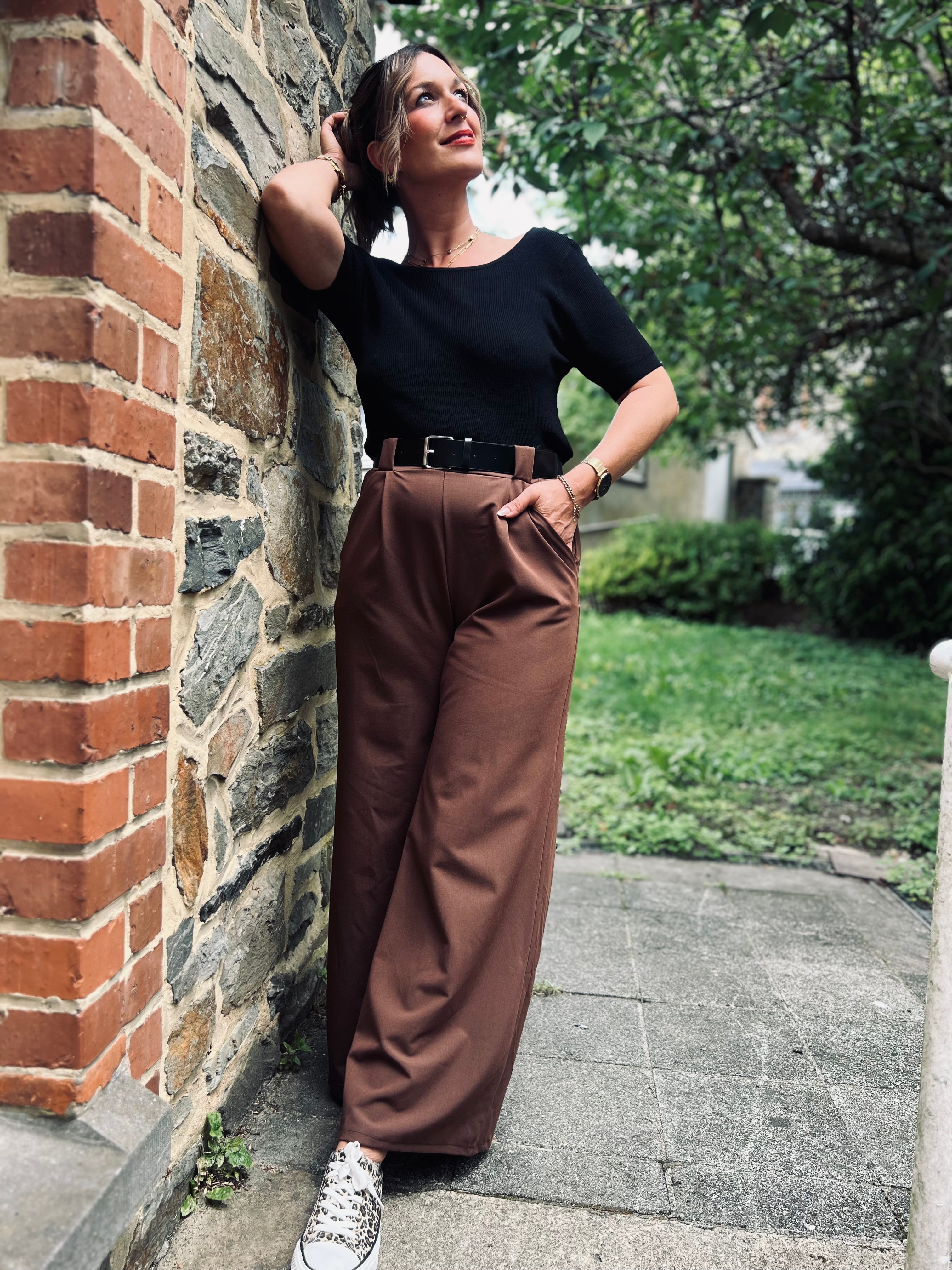 Notre pantalon ALBA marron