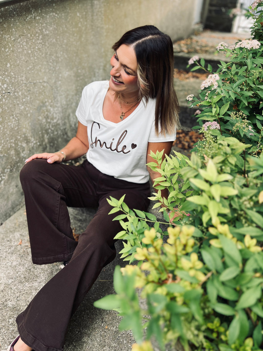 Notre t-shirt « SMILE » marron