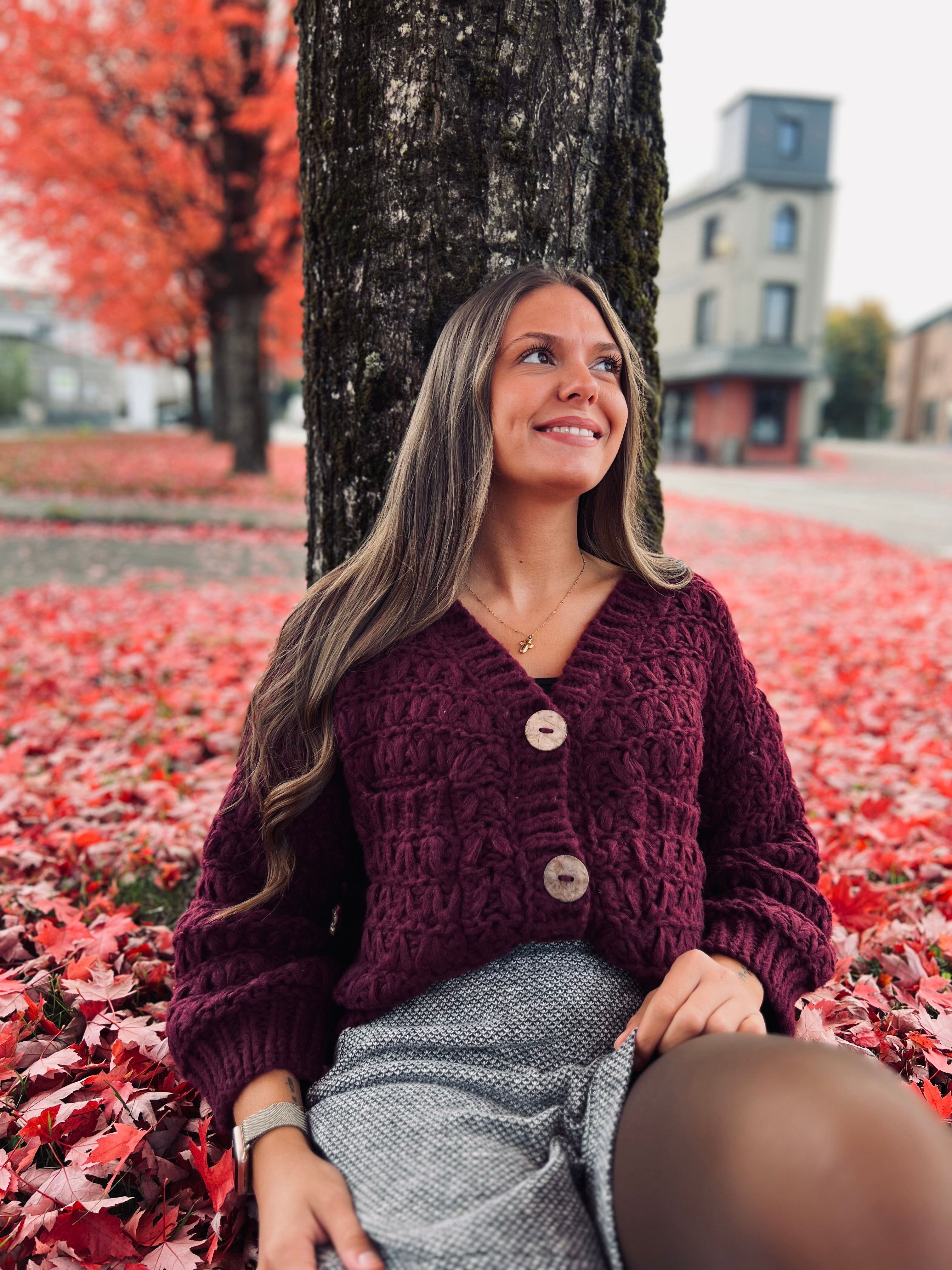 Notre gilet en maille GIORGIO bordeaux