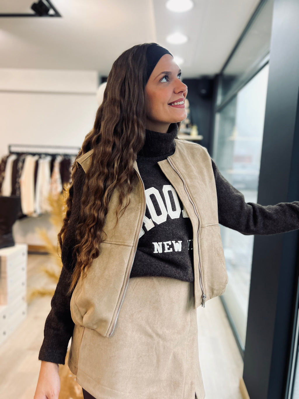 Notre gilet SUZON beige