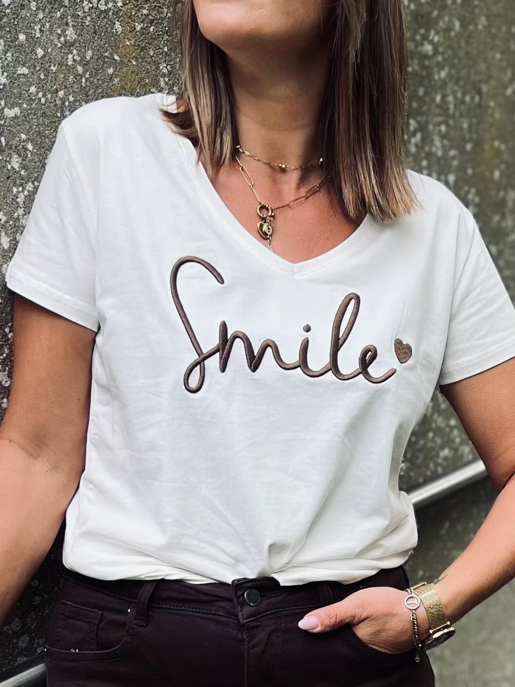 Notre t-shirt « SMILE » marron