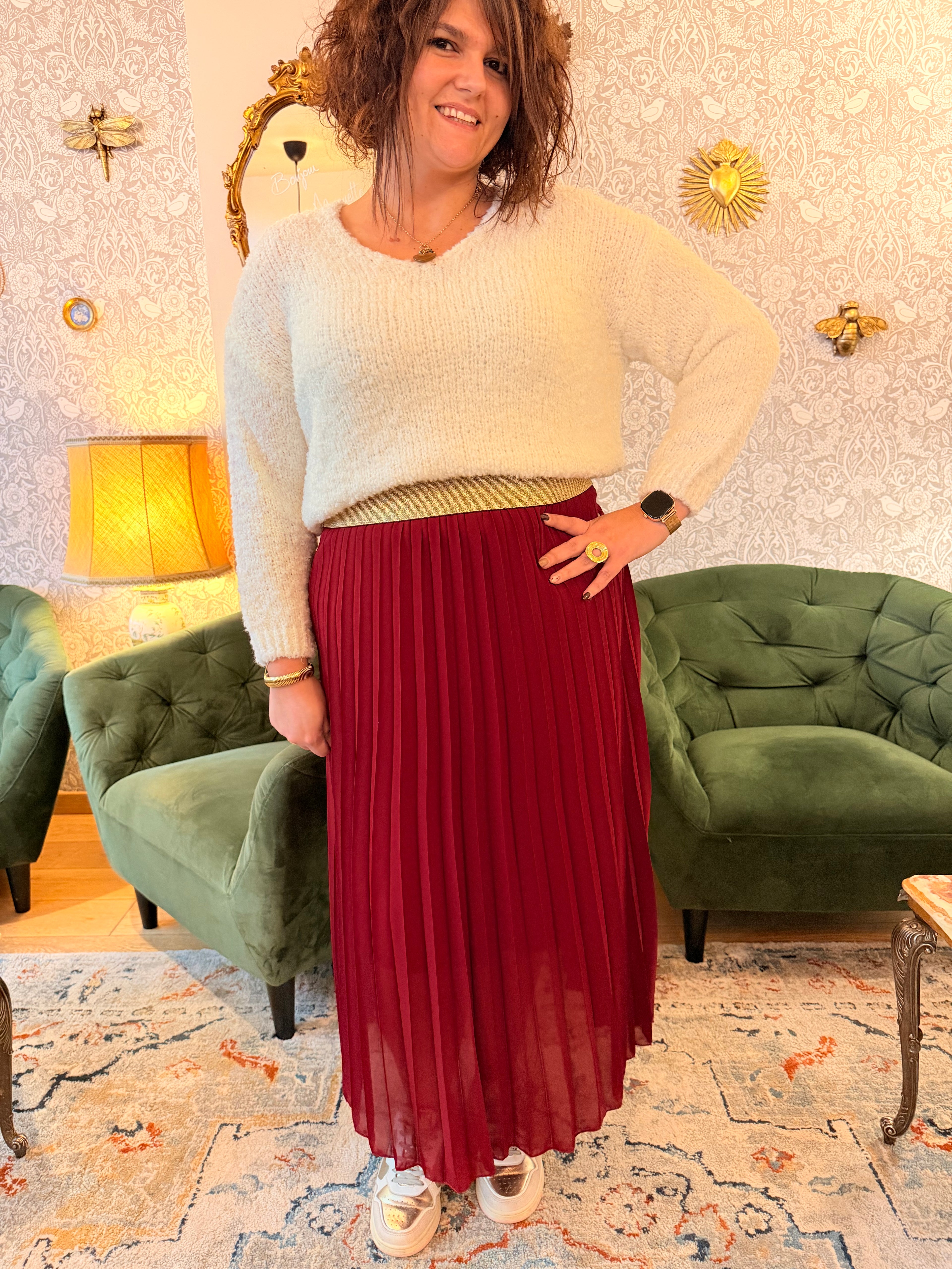 Notre jupe ERYN bordeaux