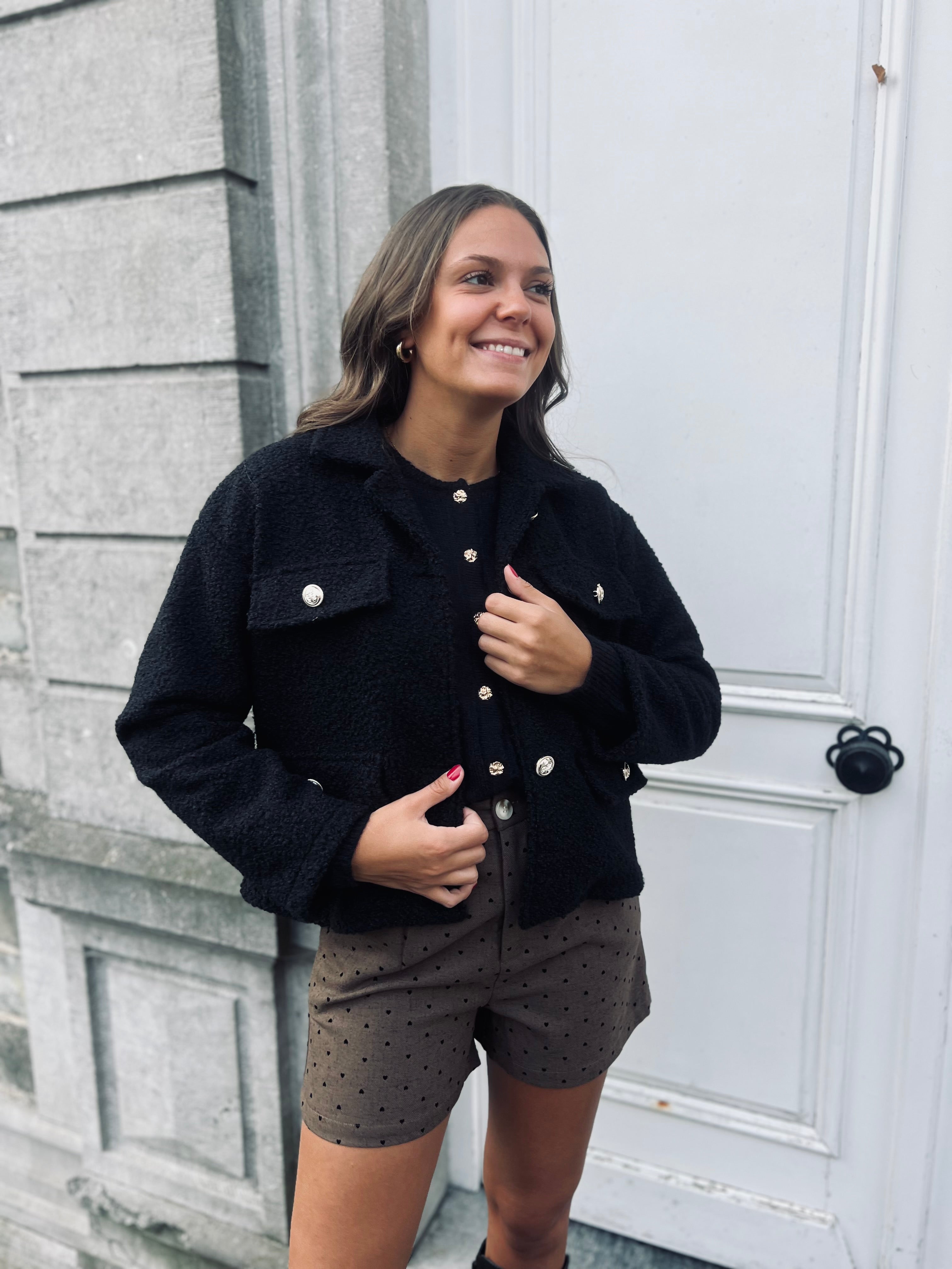 Notre veste TEDDY YAEL noire