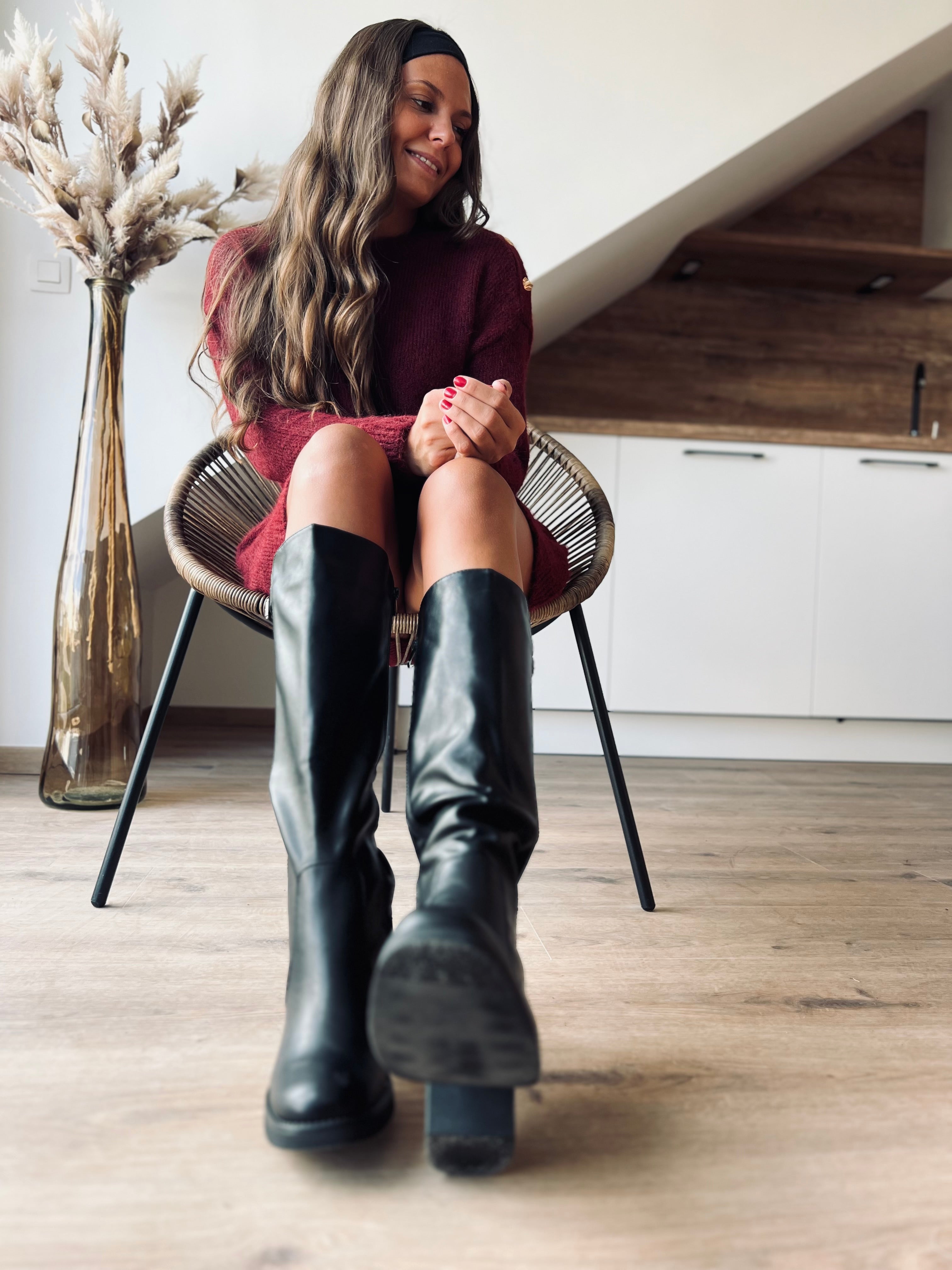 Notre robe | pull MDINA bordeaux