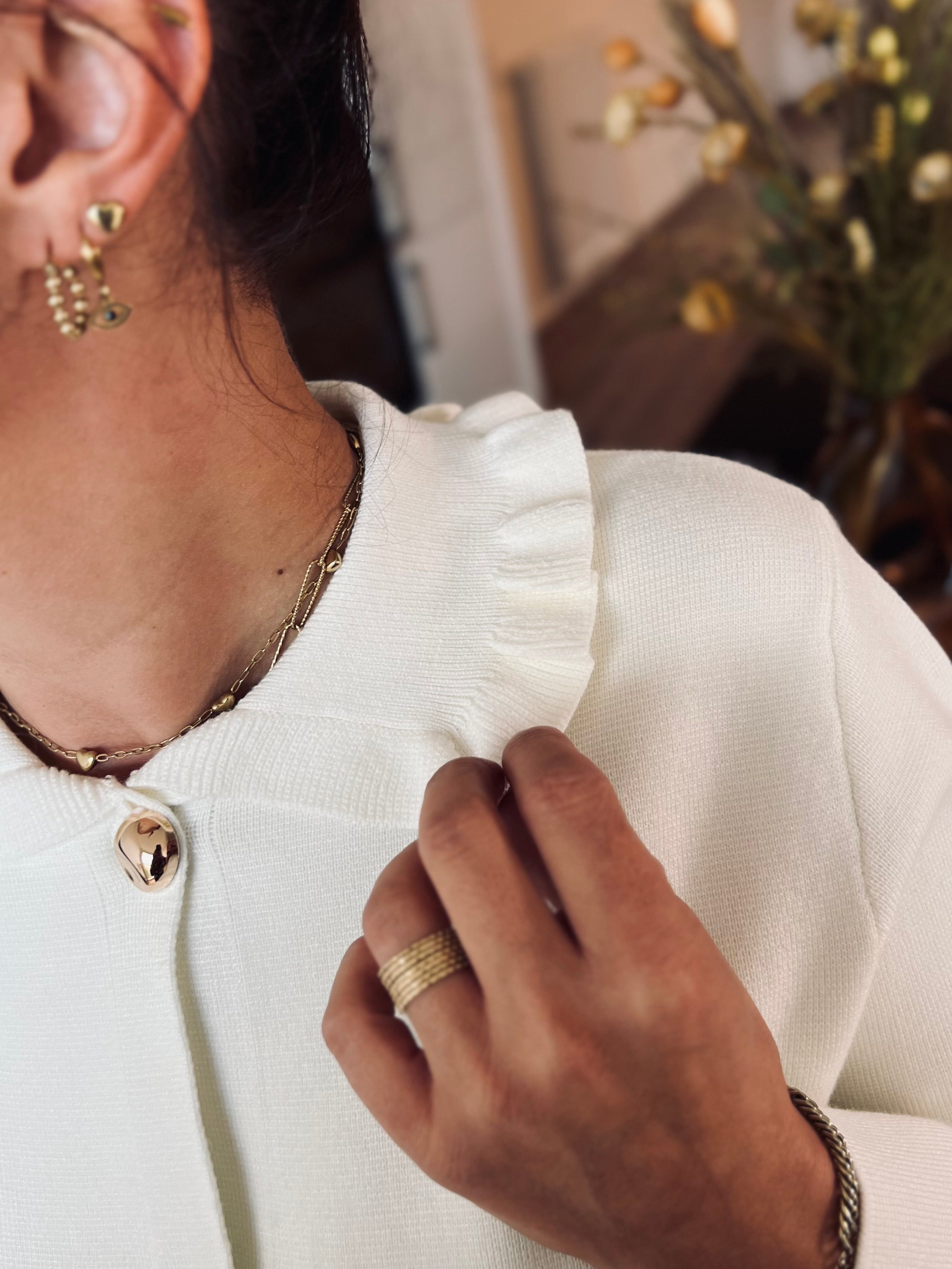 Notre gilet CLAUDINE blanc