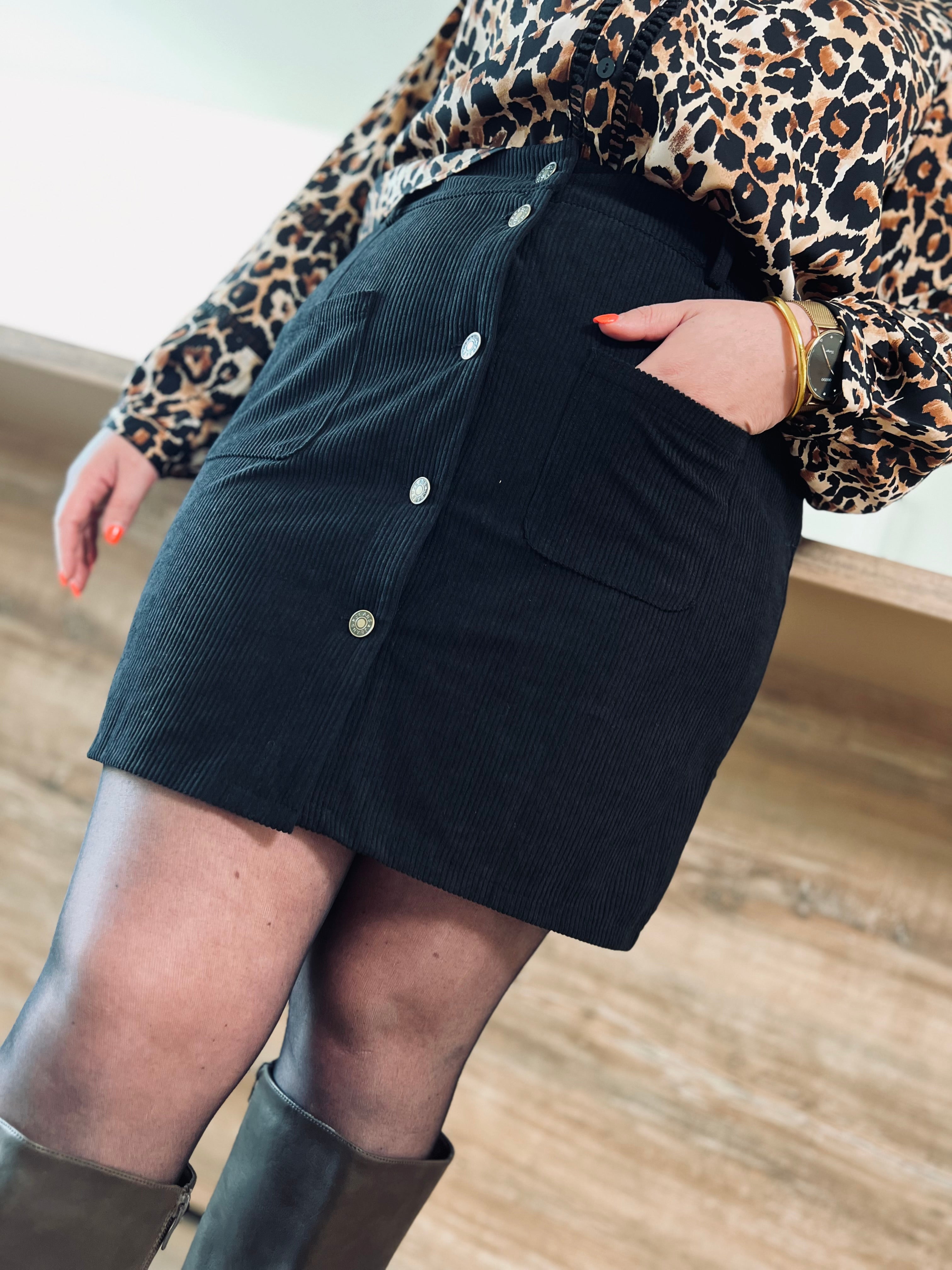 Notre jupe velours KALI noire