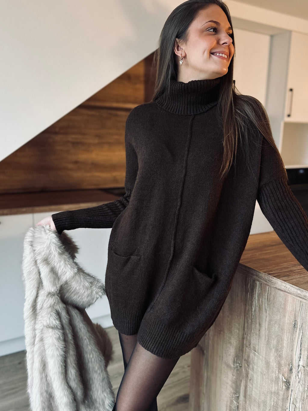 Notre robe ÉLYSE marron