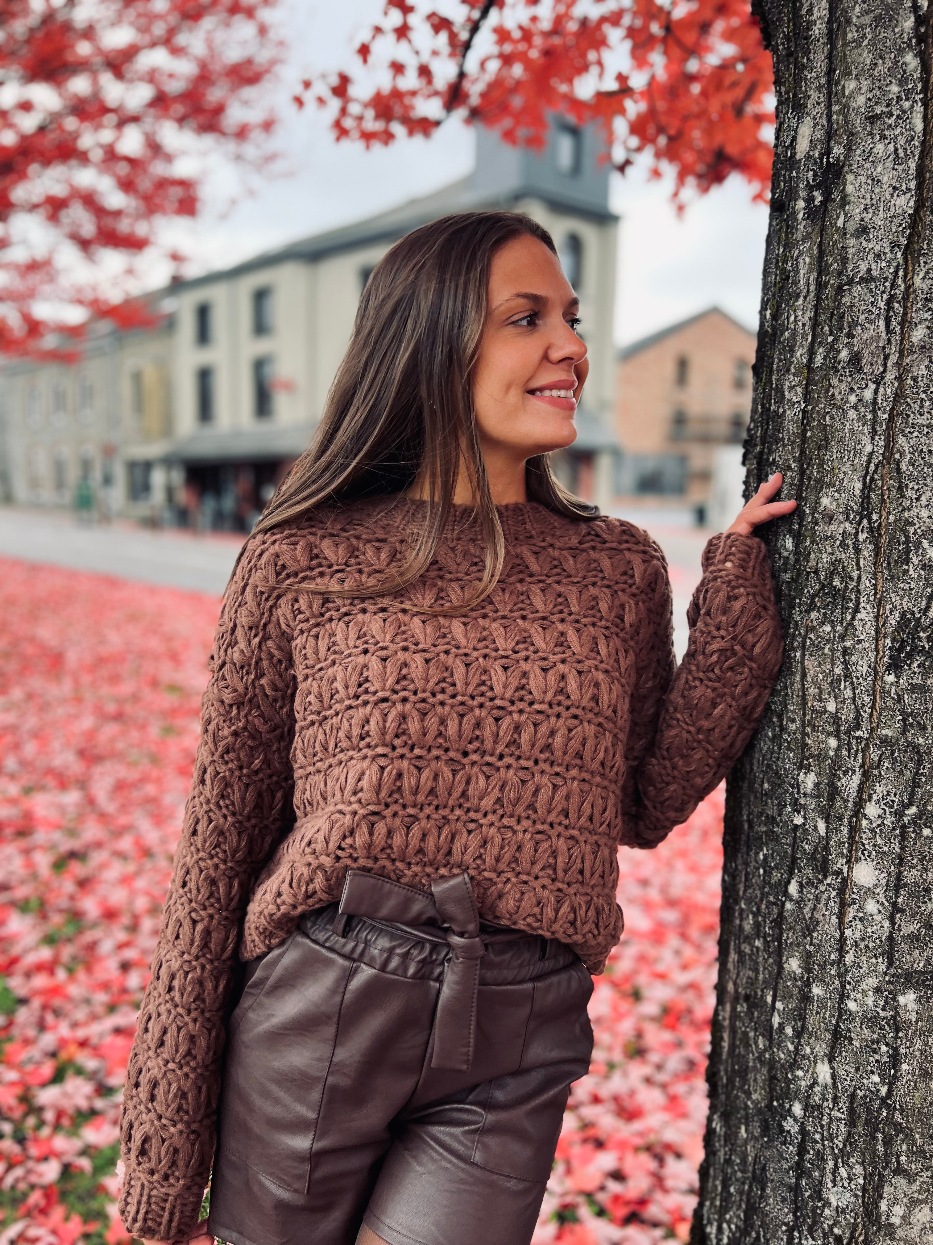 Notre pull en maille SENZA marron
