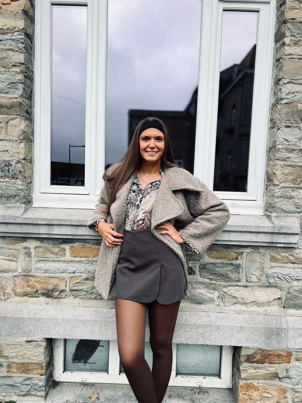 Notre manteau BRUME moka cendré