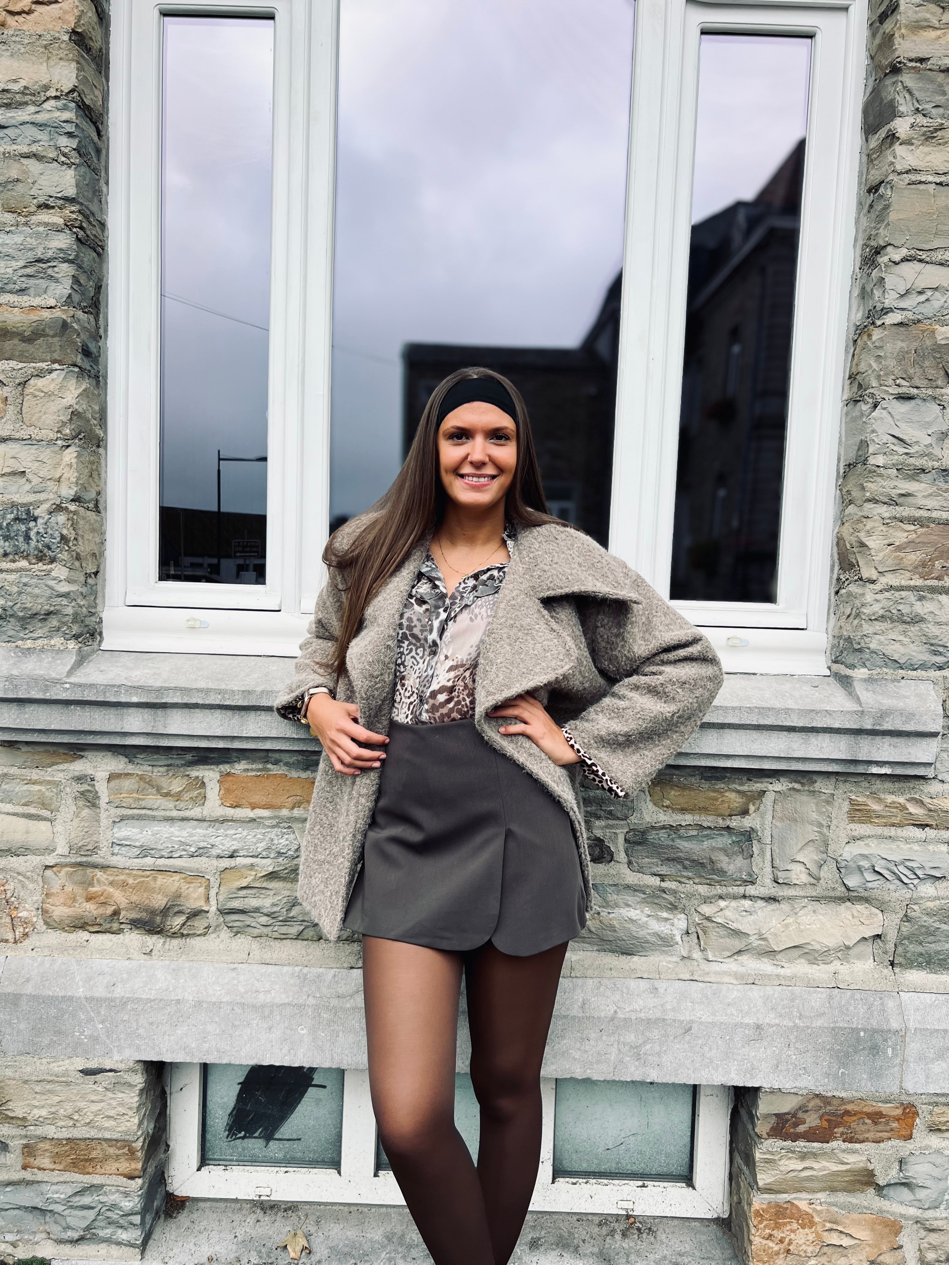 Notre manteau BRUME moka cendré