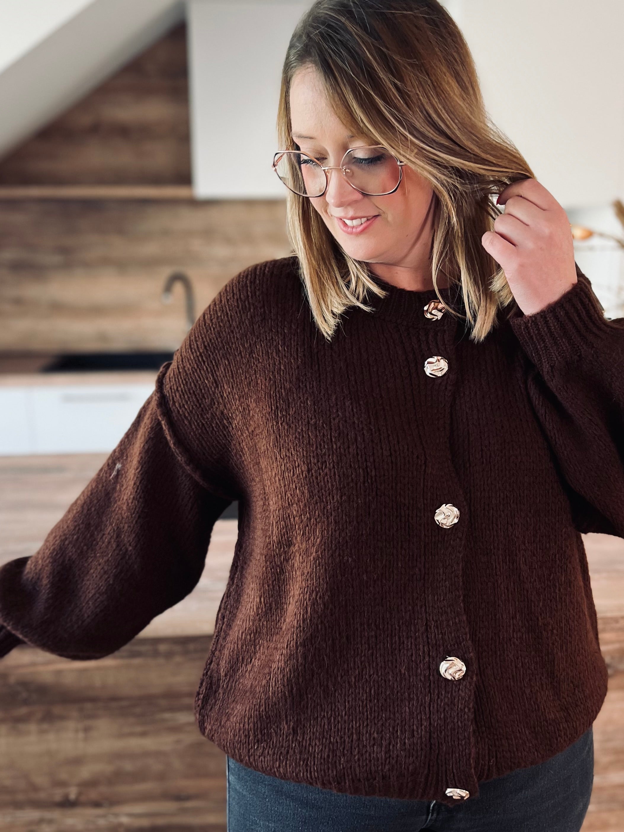 Notre gilet RACHEL marron