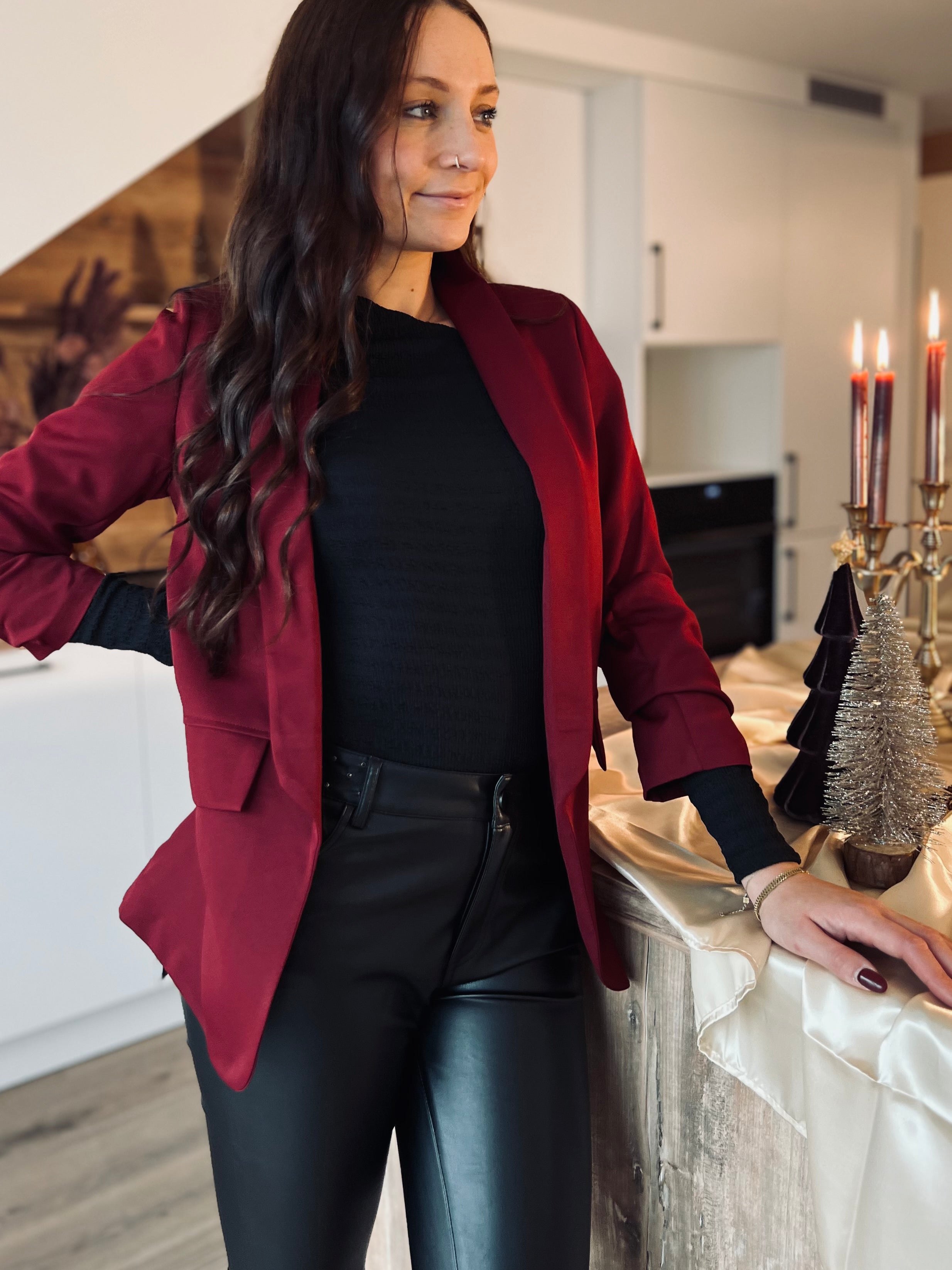 Notre blazer MAÉ bordeaux