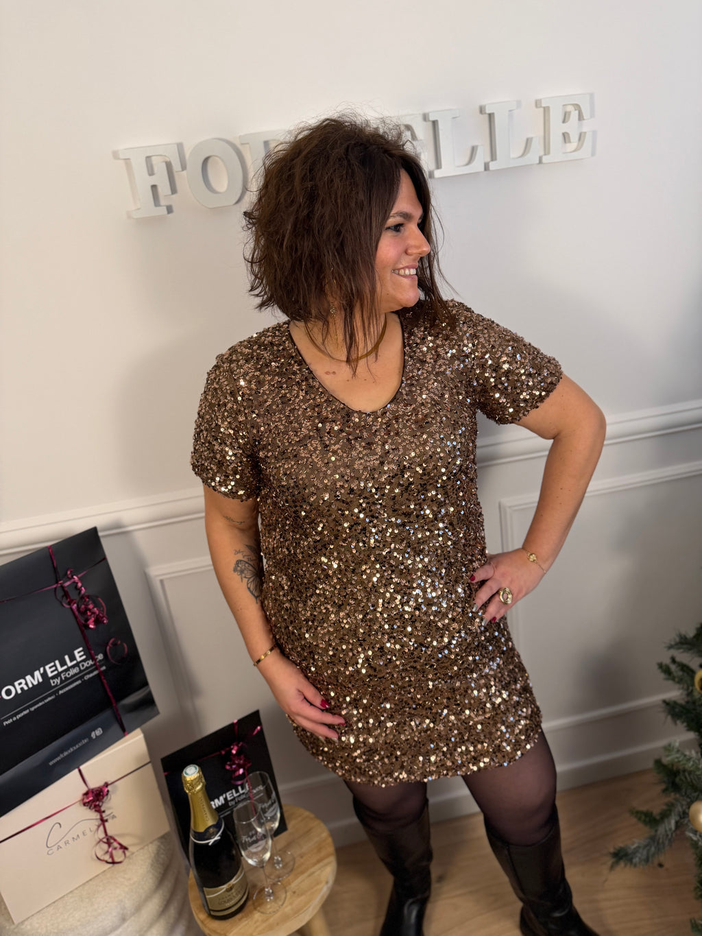 Notre robe SUSAN gold